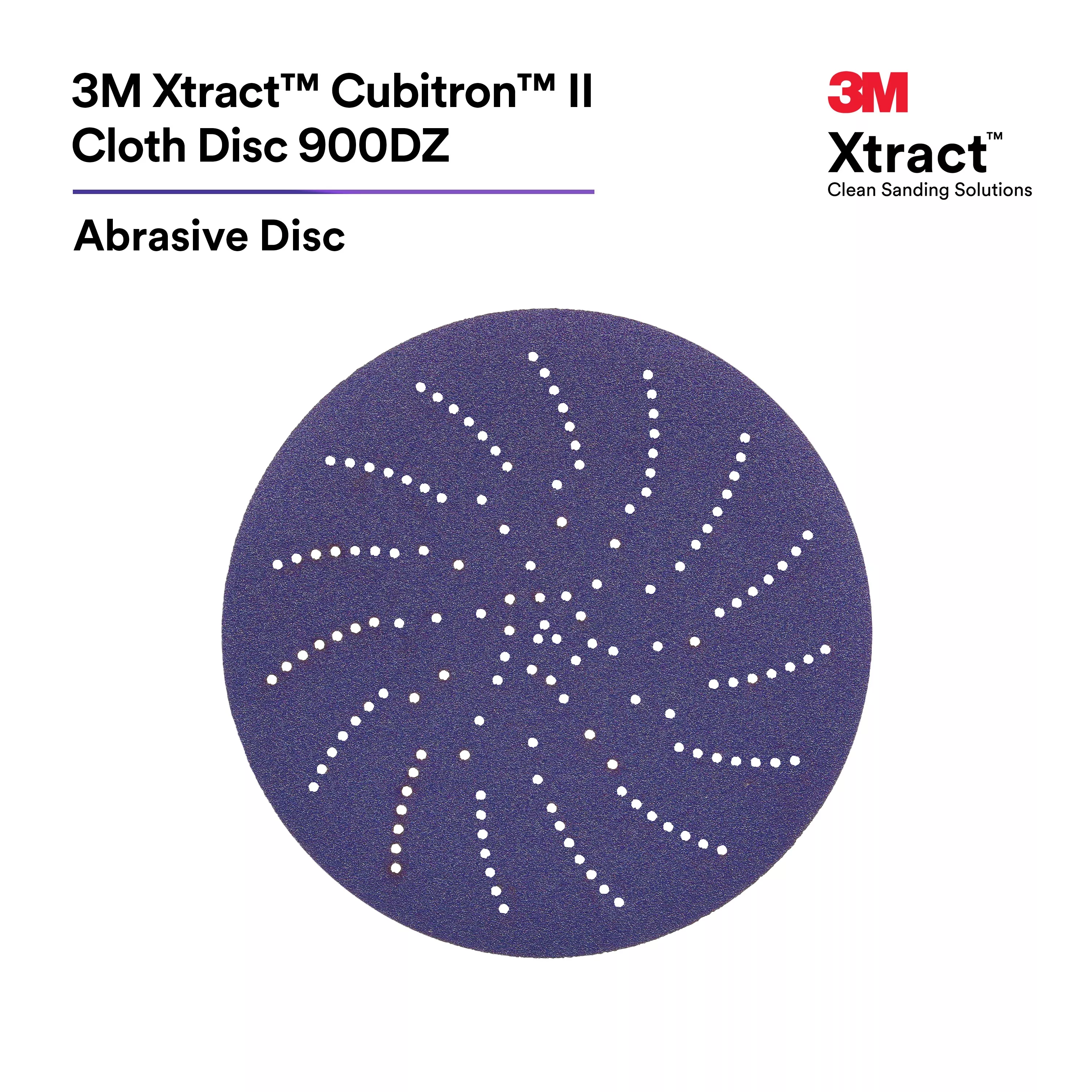 3M Xtract™ Cubitron™ II Cloth Disc 900DZ, 65996, 40 + to 320+, J-weight, 5 in, Die 500LG, 10 ea/Case, Trial Pack