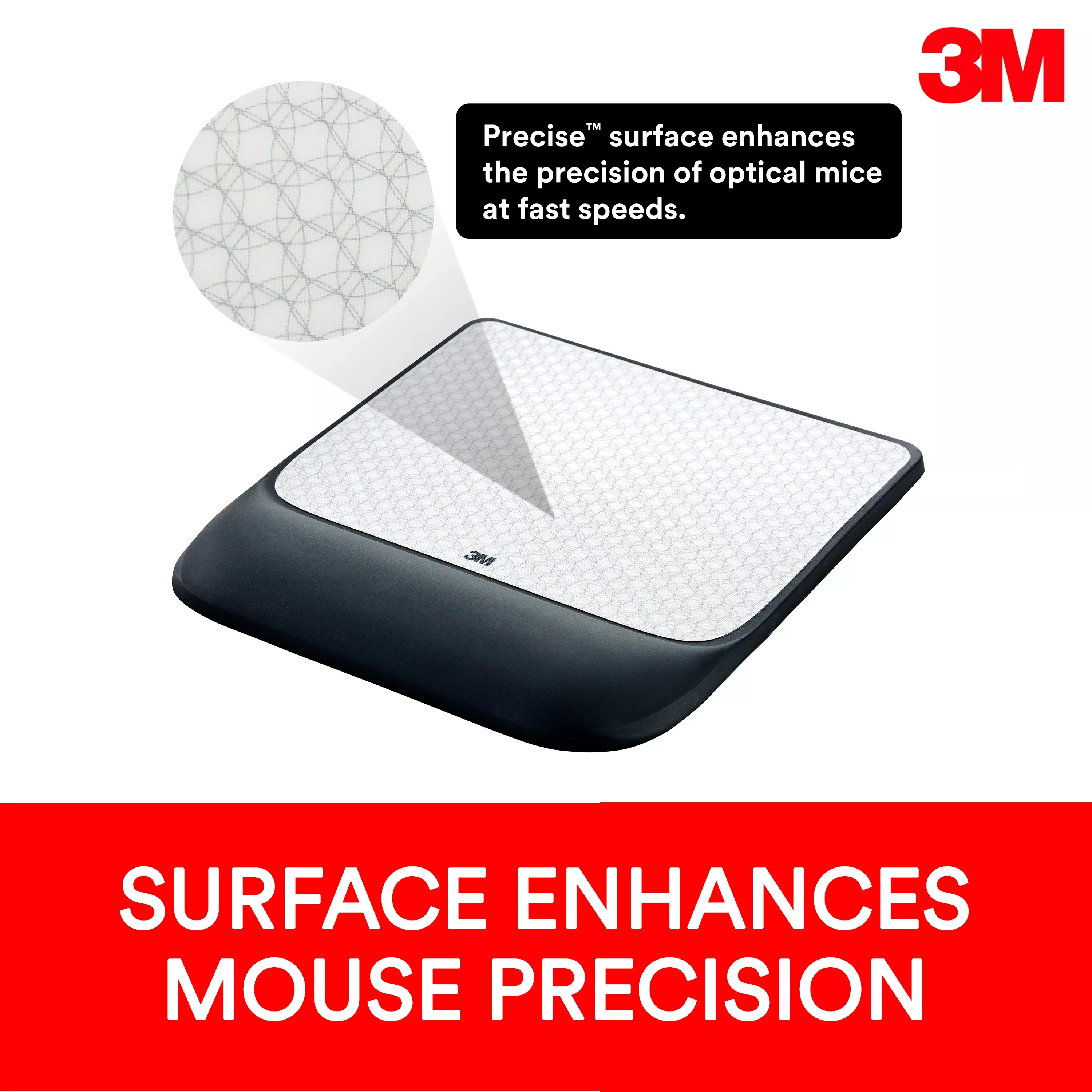 Product Number MW85B | 3M™ Precise™ Mouse Pad With Gel Wrist Rest MW85B