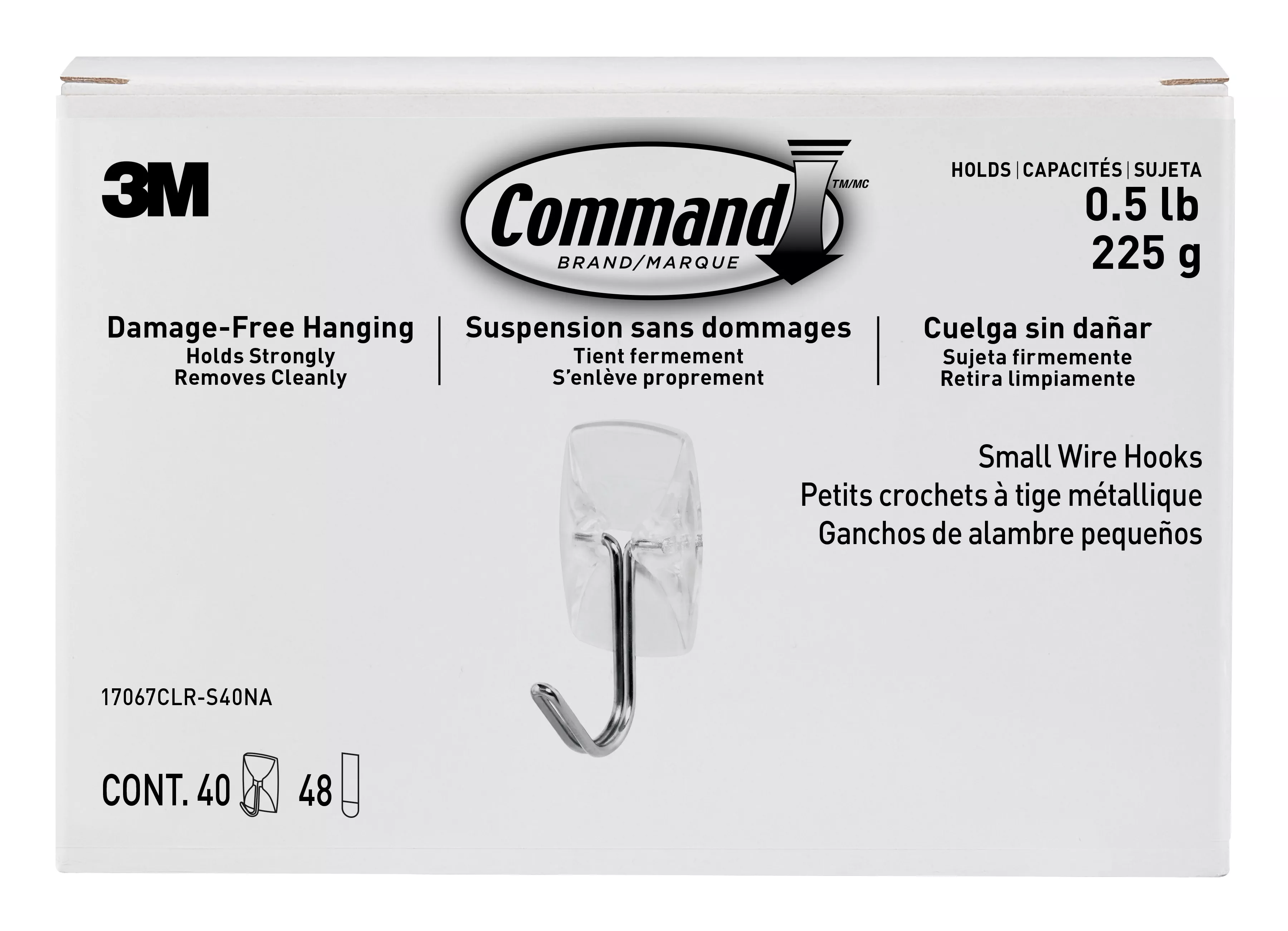 Command™ Clear Small Wire Hook 17067CLR-S40NA