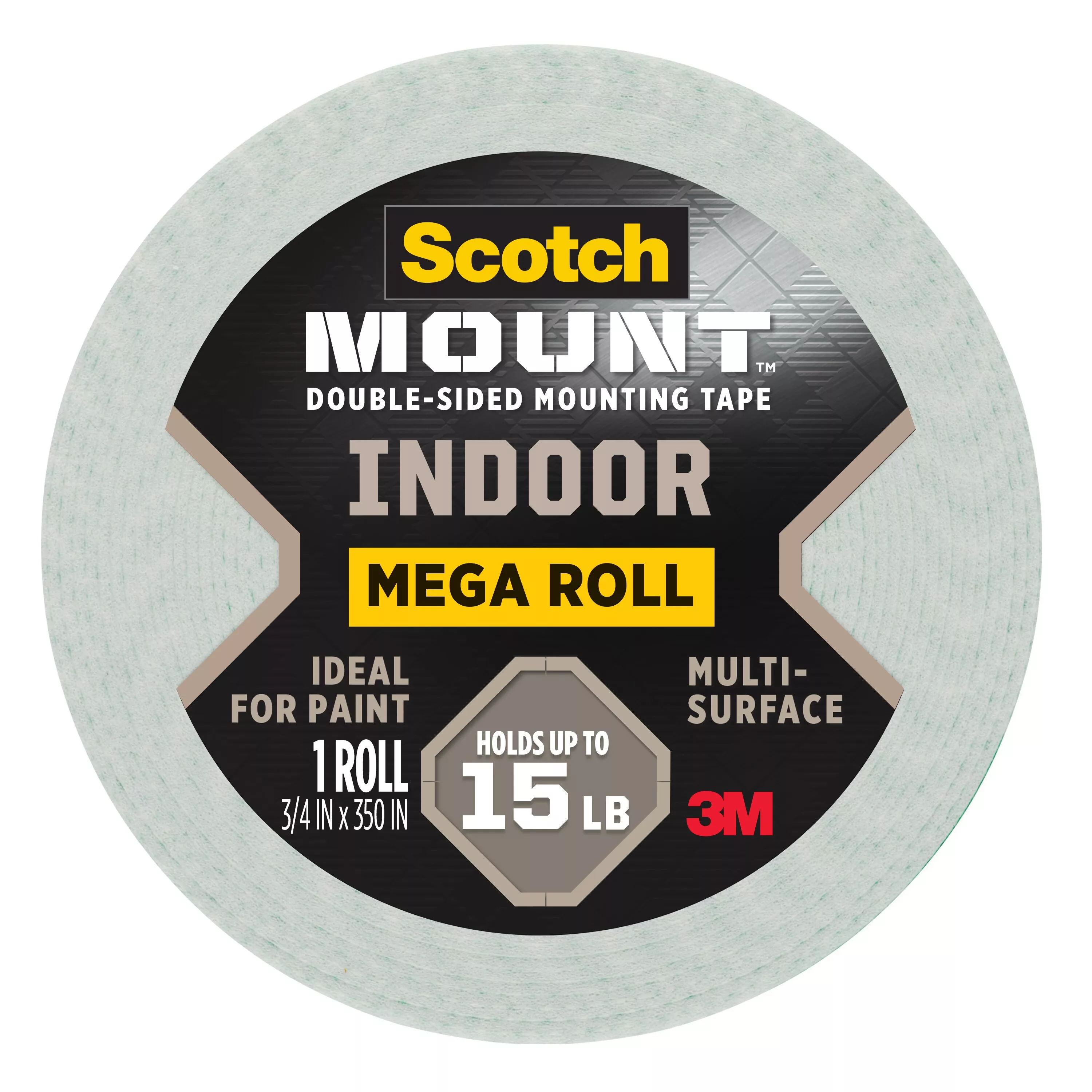Scotch-Mount™ Indoor Double-Sided Mounting Tape Mega Roll 110H-LONG-DC,
3/4 In X 350 In (1,9 Cm X 8,89 M)