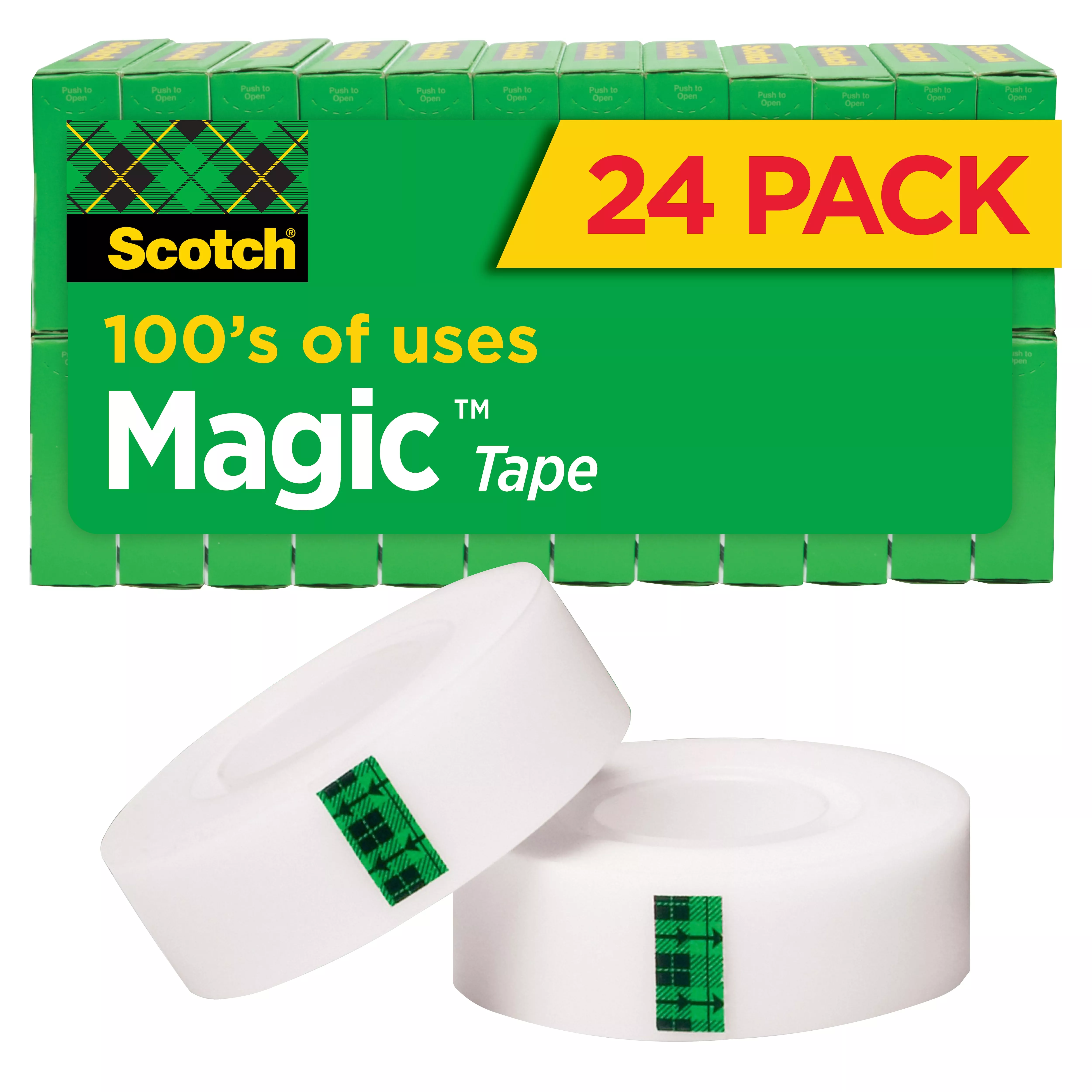 Scotch® Magic™ Invisible Tape 810K24, 3/4 in x 1000 in x 0 in (19 mm x 25,4 m) 24 Pack