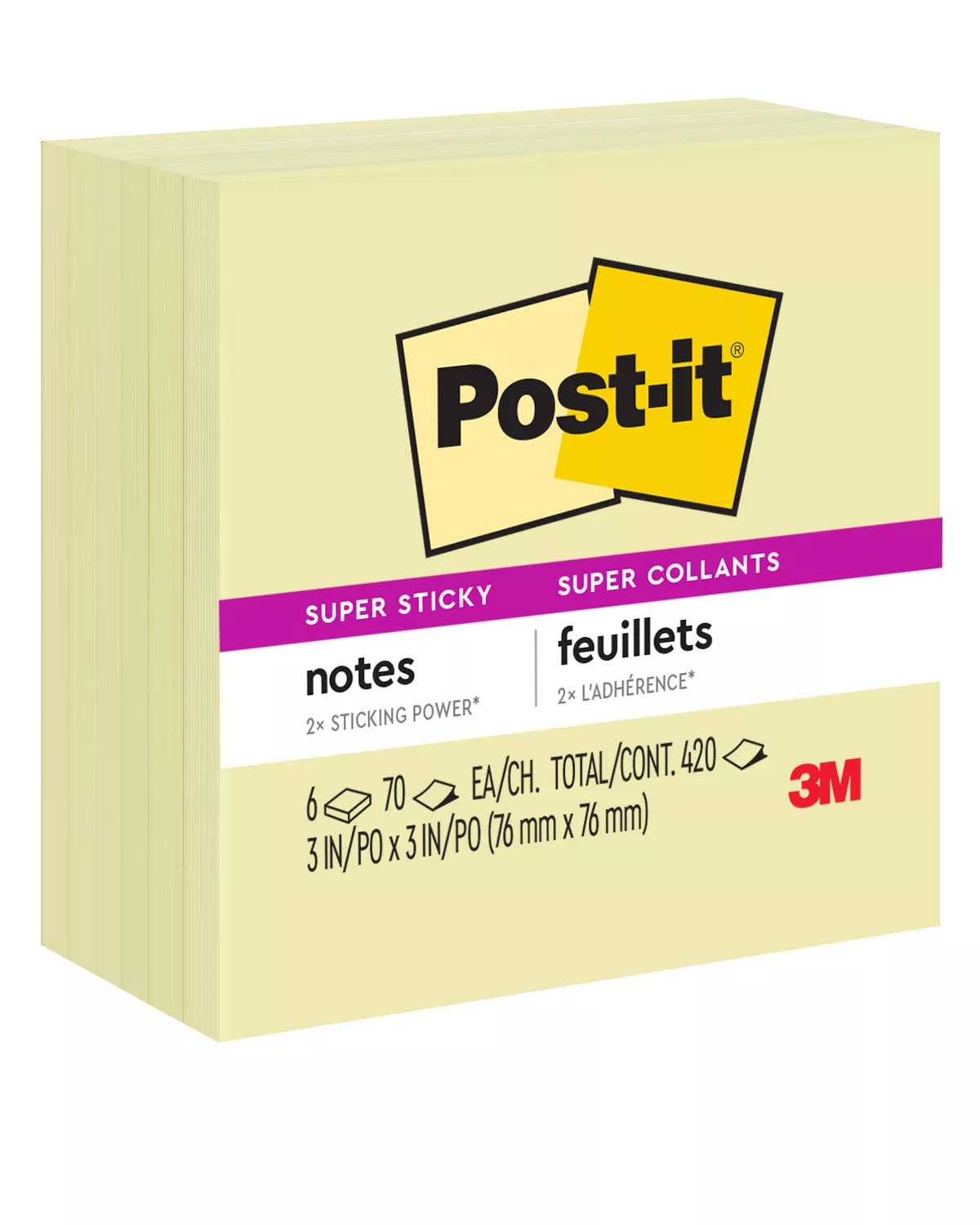 SKU 7100242069 | Post-it® Super Sticky Notes 654-6SSCY
