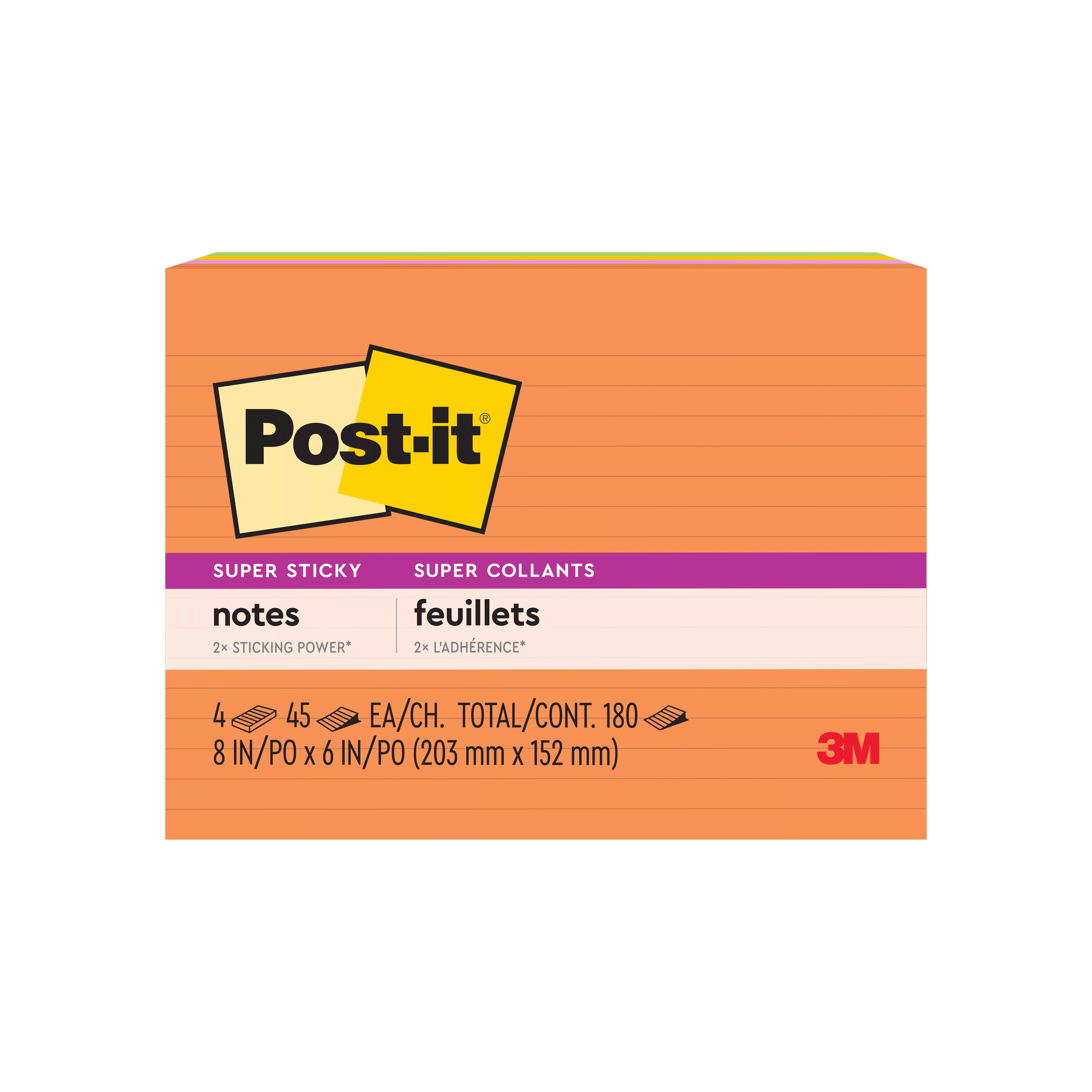 SKU 7100230167 | Post-it® Super Sticky Notes 6845-SSPL