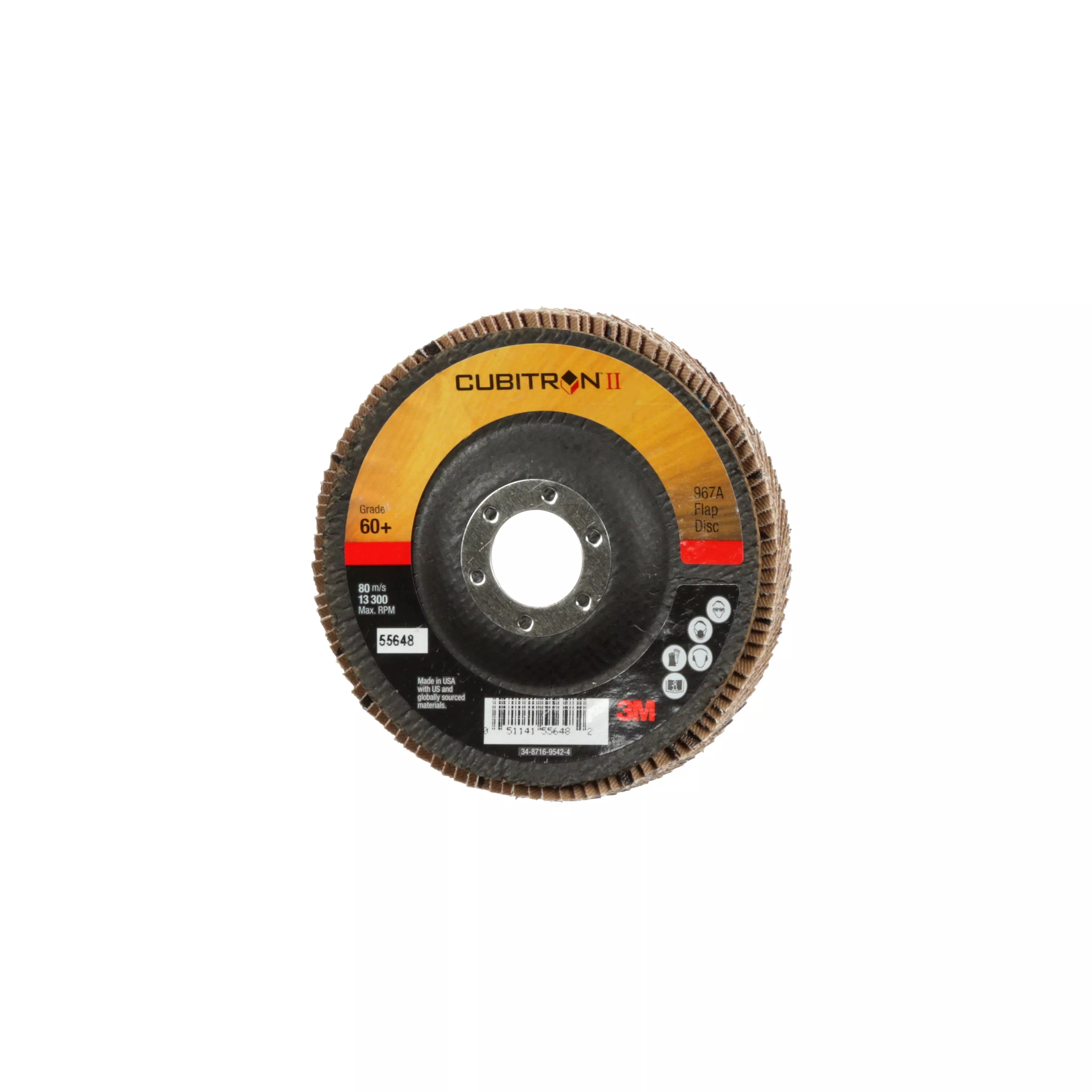 SKU 7010292540 | 3M™ Cubitron™ II Flap Disc 967A