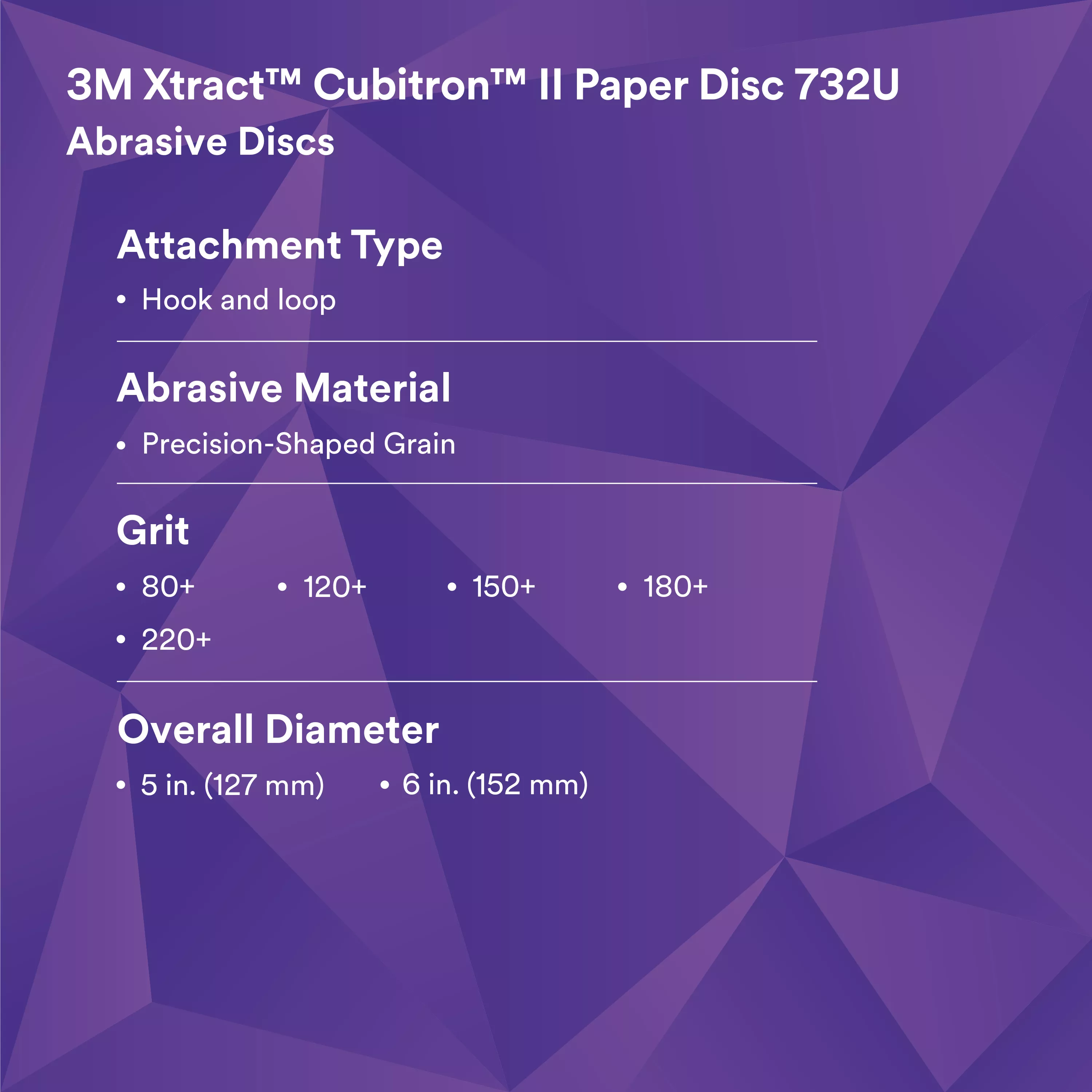 SKU 7100044446 | 3M Xtract™ Cubitron™ II Paper Disc 732U