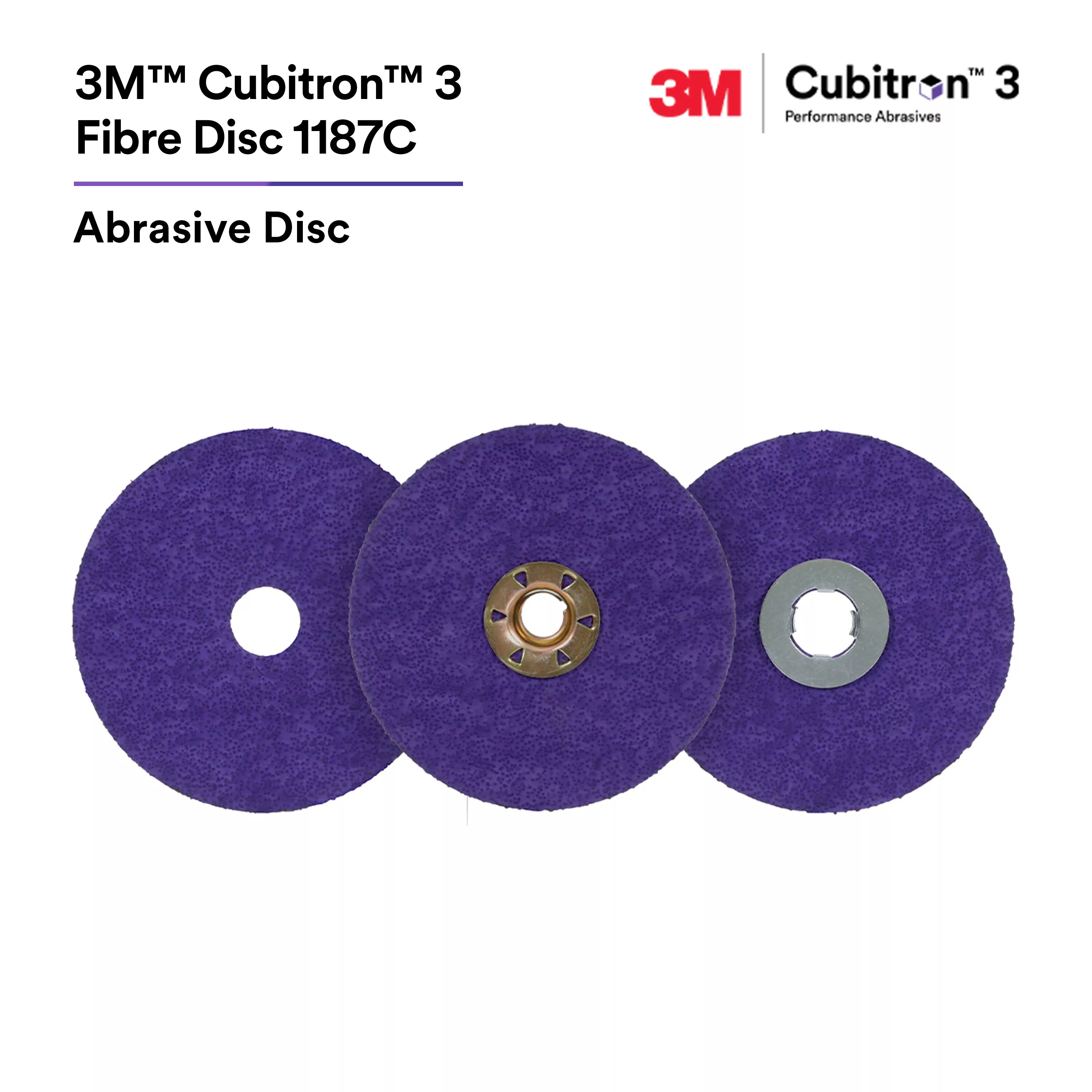 SKU 7100309788 | 3M™ Cubitron™ 3 Fibre Disc 1187C