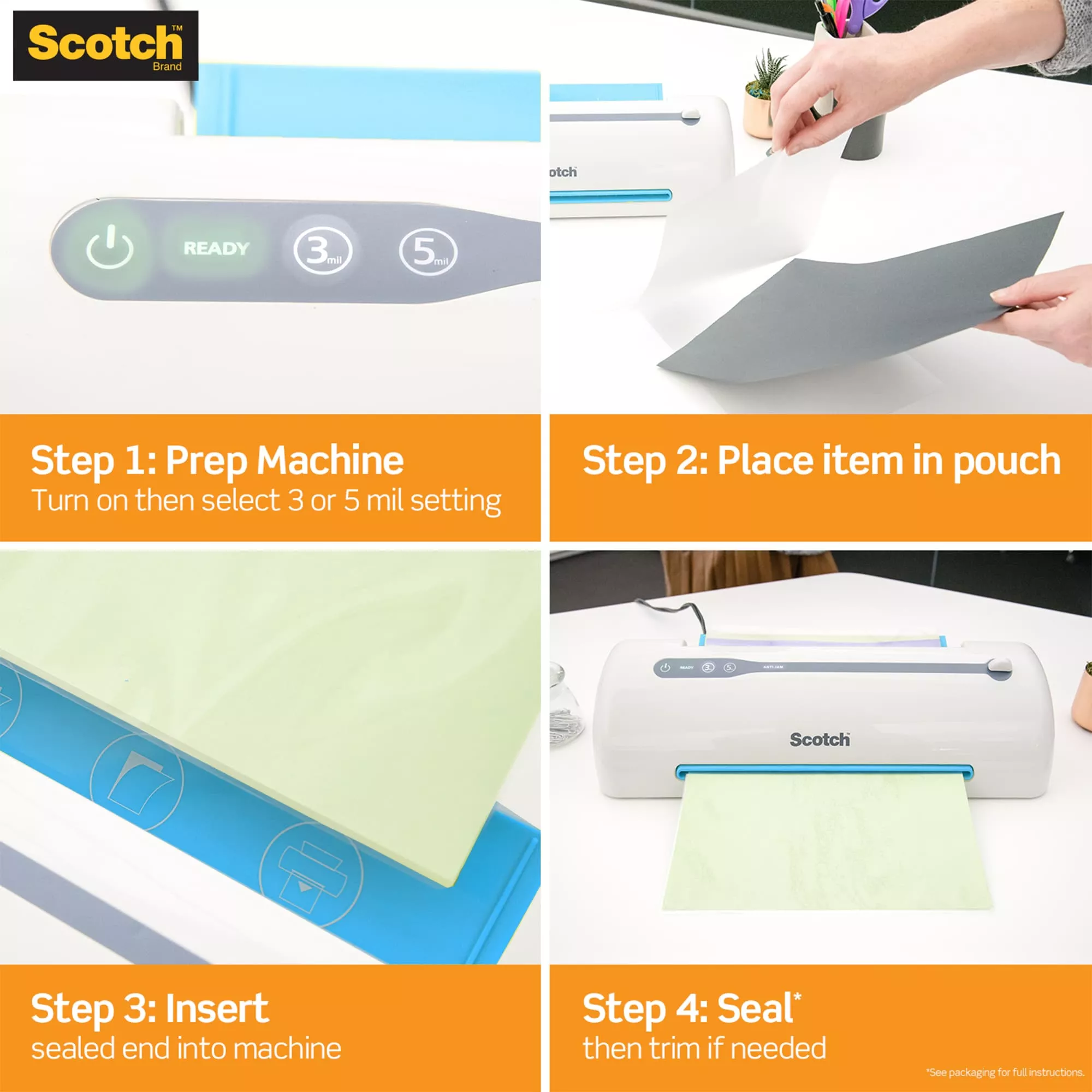Product Number LS851G | Scotch™ Self-Sealing Laminating Pouches LS851G Business Card size