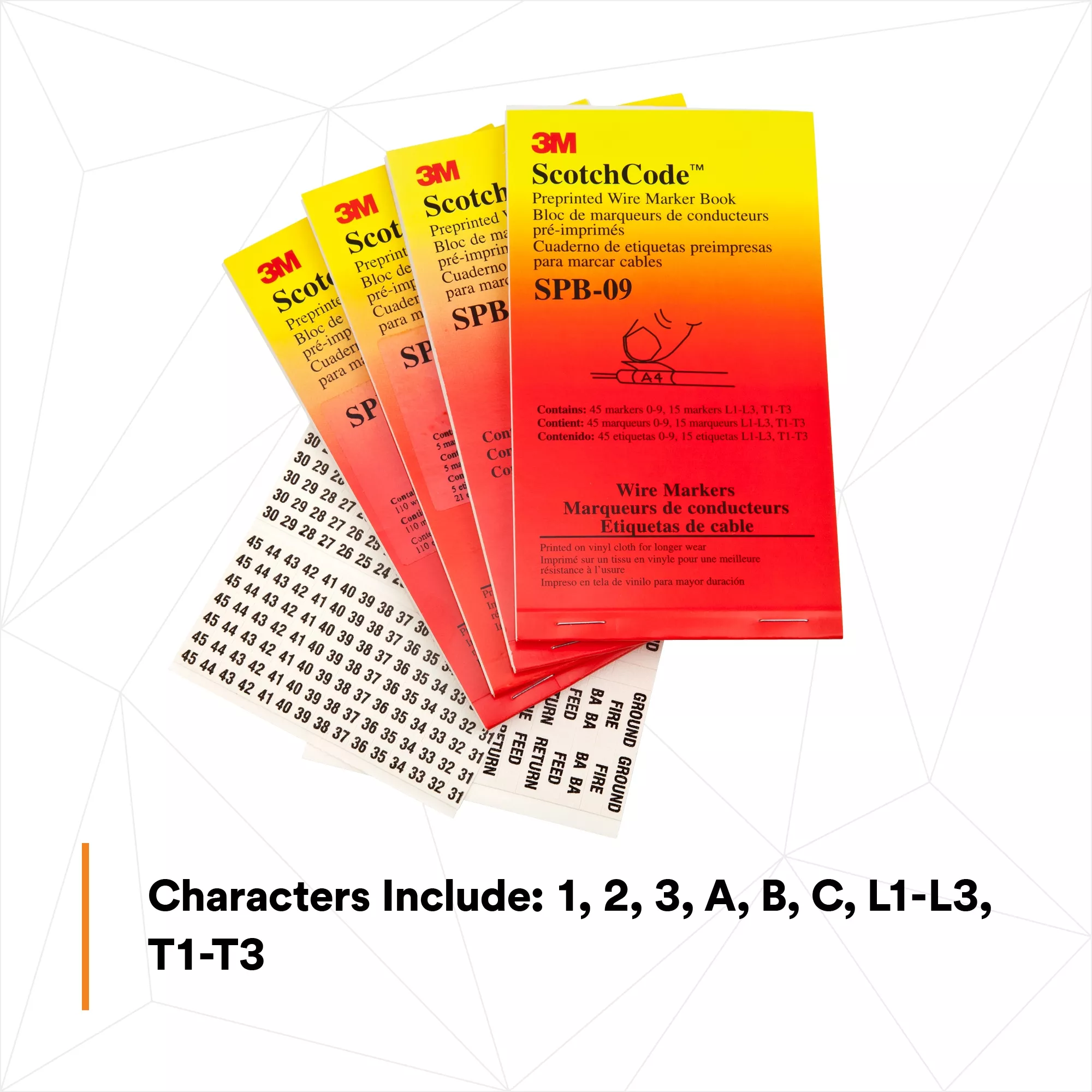 Product Number SPB-09 | 3M™ ScotchCode™ Pre-Printed Wire Marker Book SPB-09