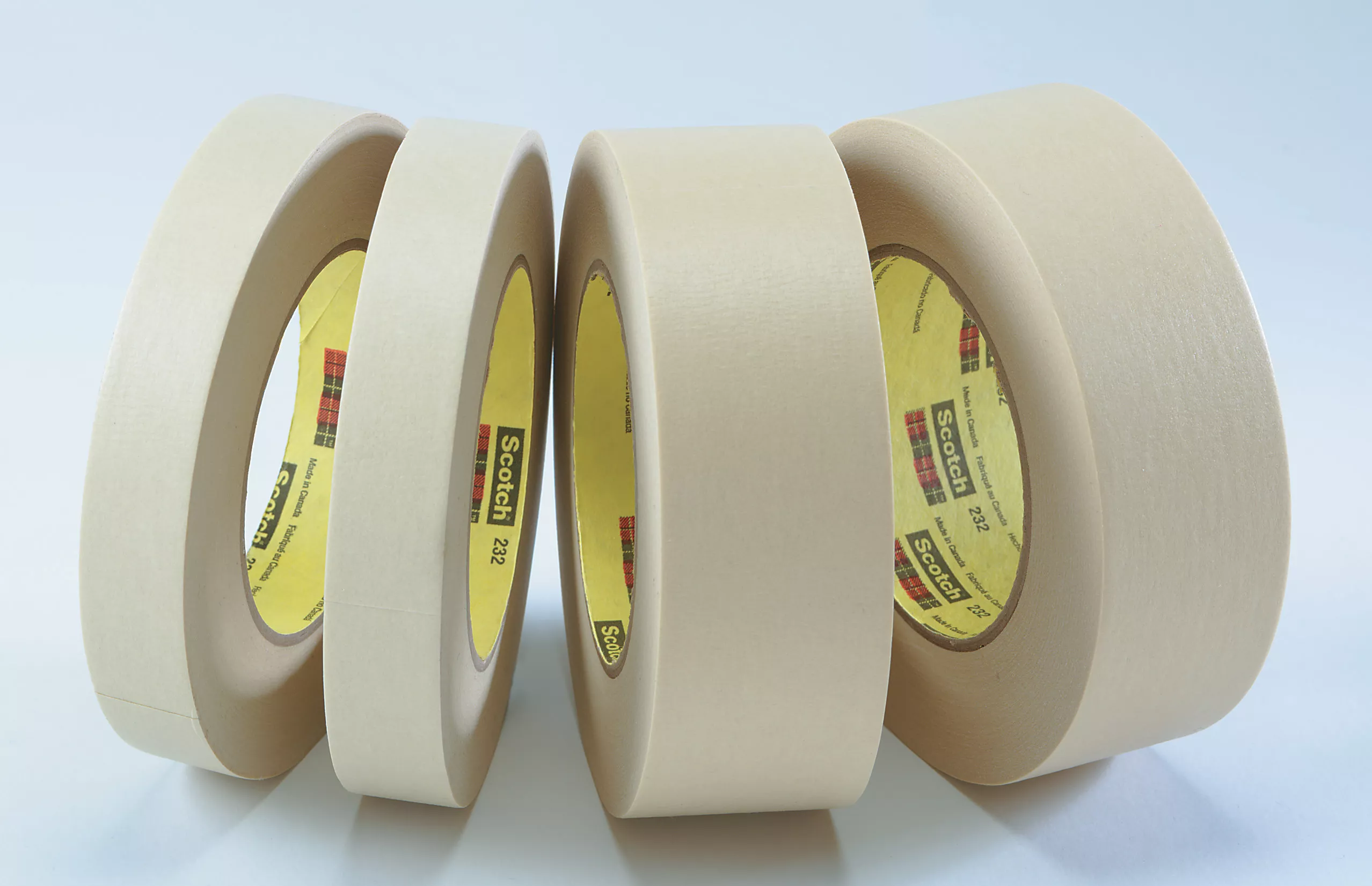 3M™ High Performance Masking Tape 232, Tan, 12 in x 60 yd, 6.3 mil, 4
Roll/Case