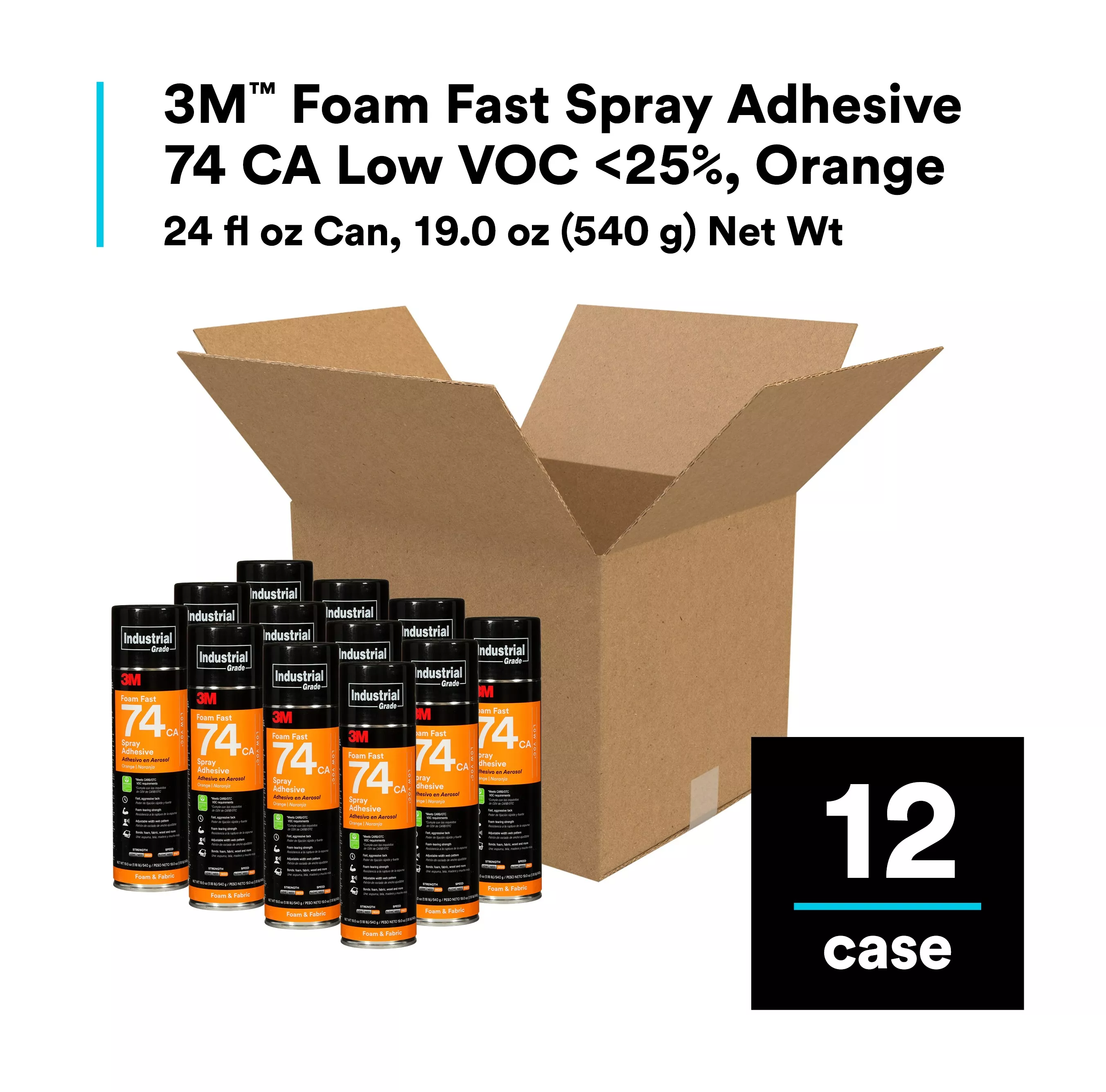 SKU 7100014104 | 3M™ Foam Fast Spray Adhesive 74CA