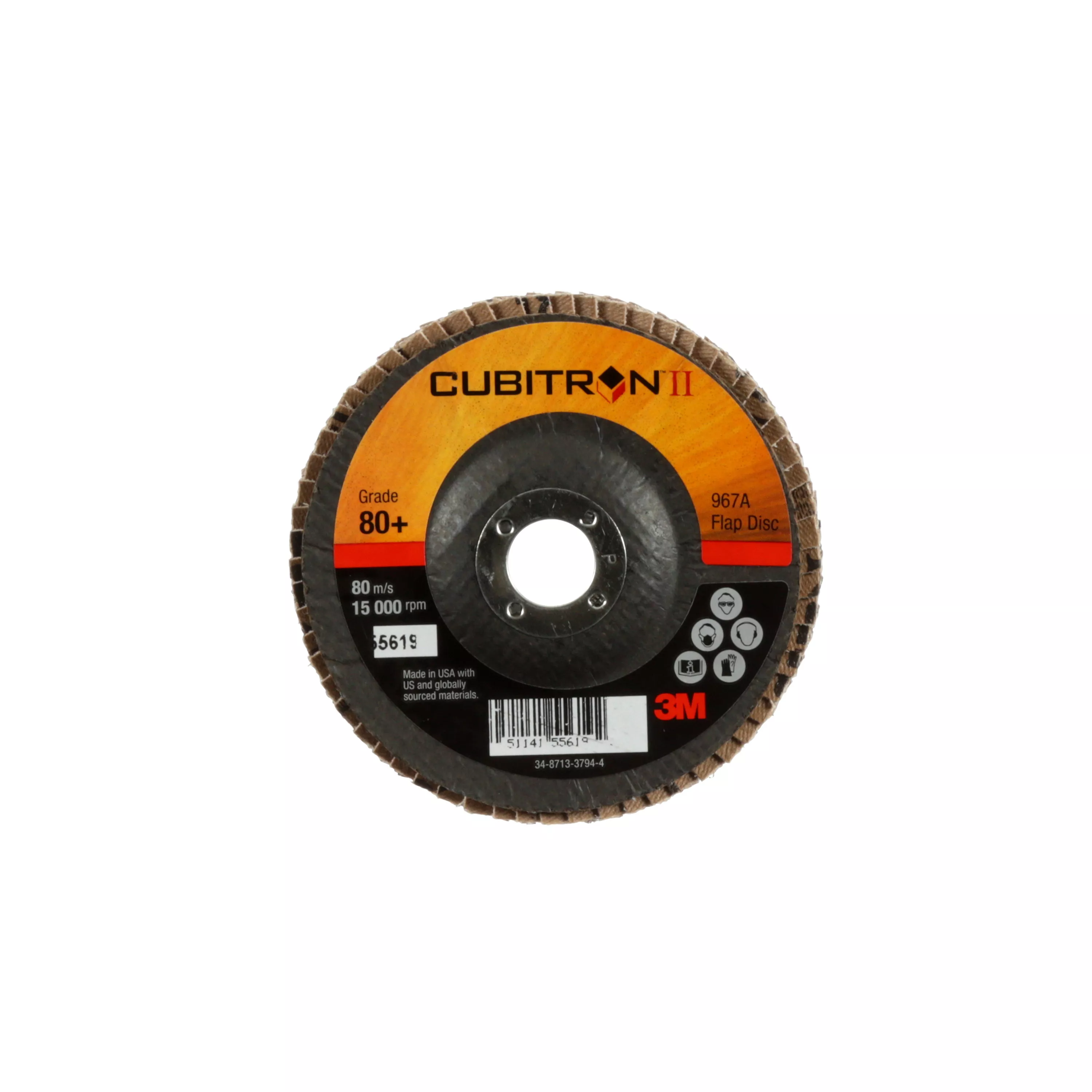 SKU 7100097627 | 3M™ Cubitron™ II Flap Disc 967A