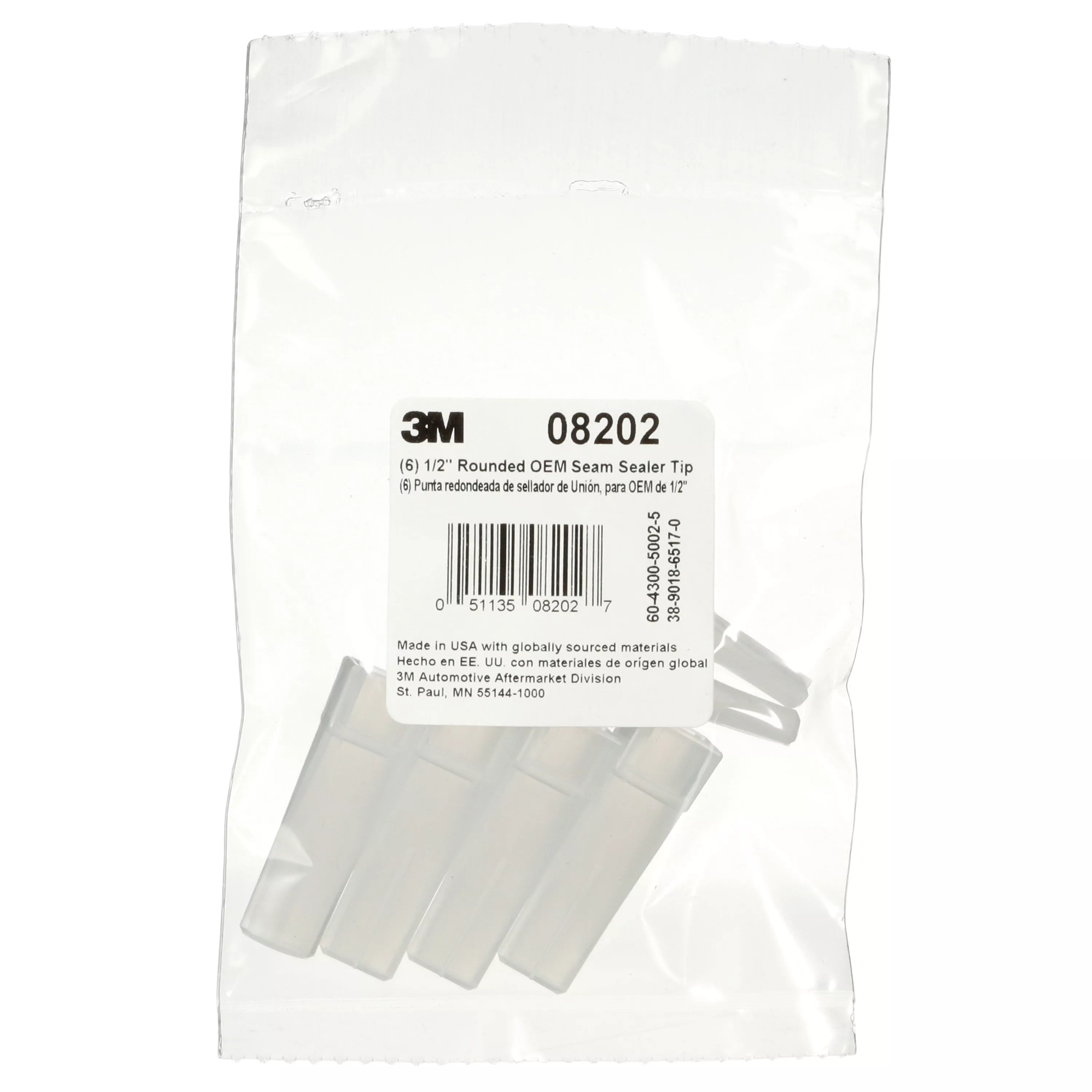 3M™ OEM Seam Sealer Tip, 08202, 3/8 in, Rounded, 6 per bag, 6 bags per
case