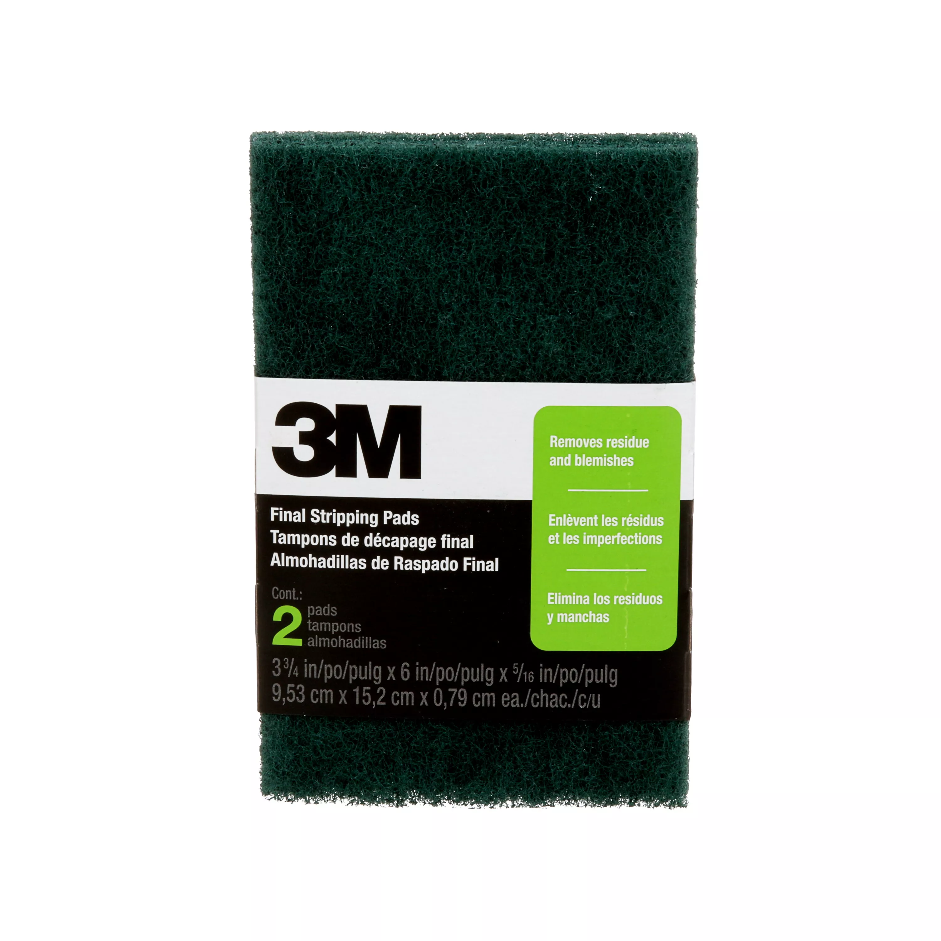 3M™ Final Stripping Pads 10113NA, 0 Fine, Two-pack, Open Stock , 3-3/4
in. x 6 in. x 5/16 in. each