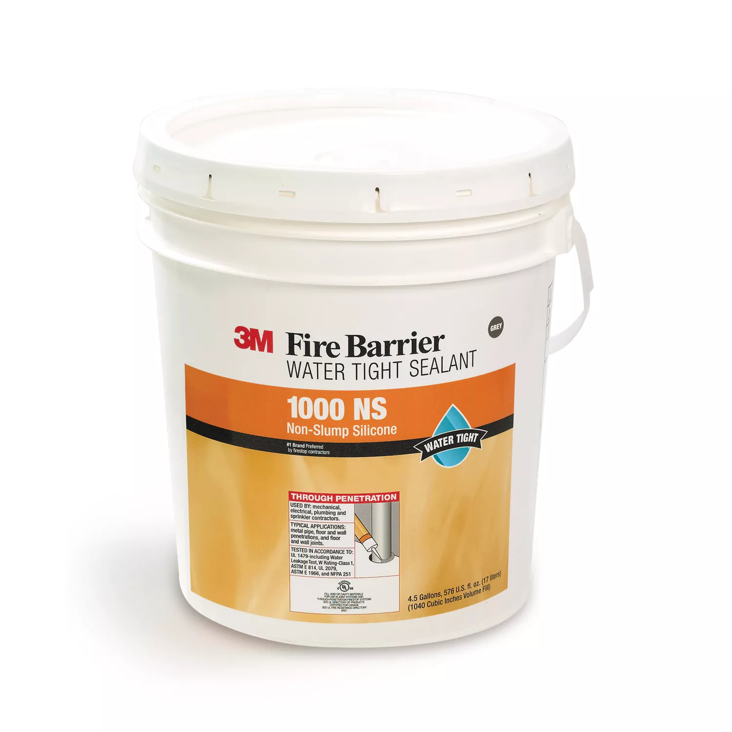 3M™ Fire Barrier Water Tight Sealant 1000 NS, Gray, 4.5 Gallon (Pail), 1
Each/Drum