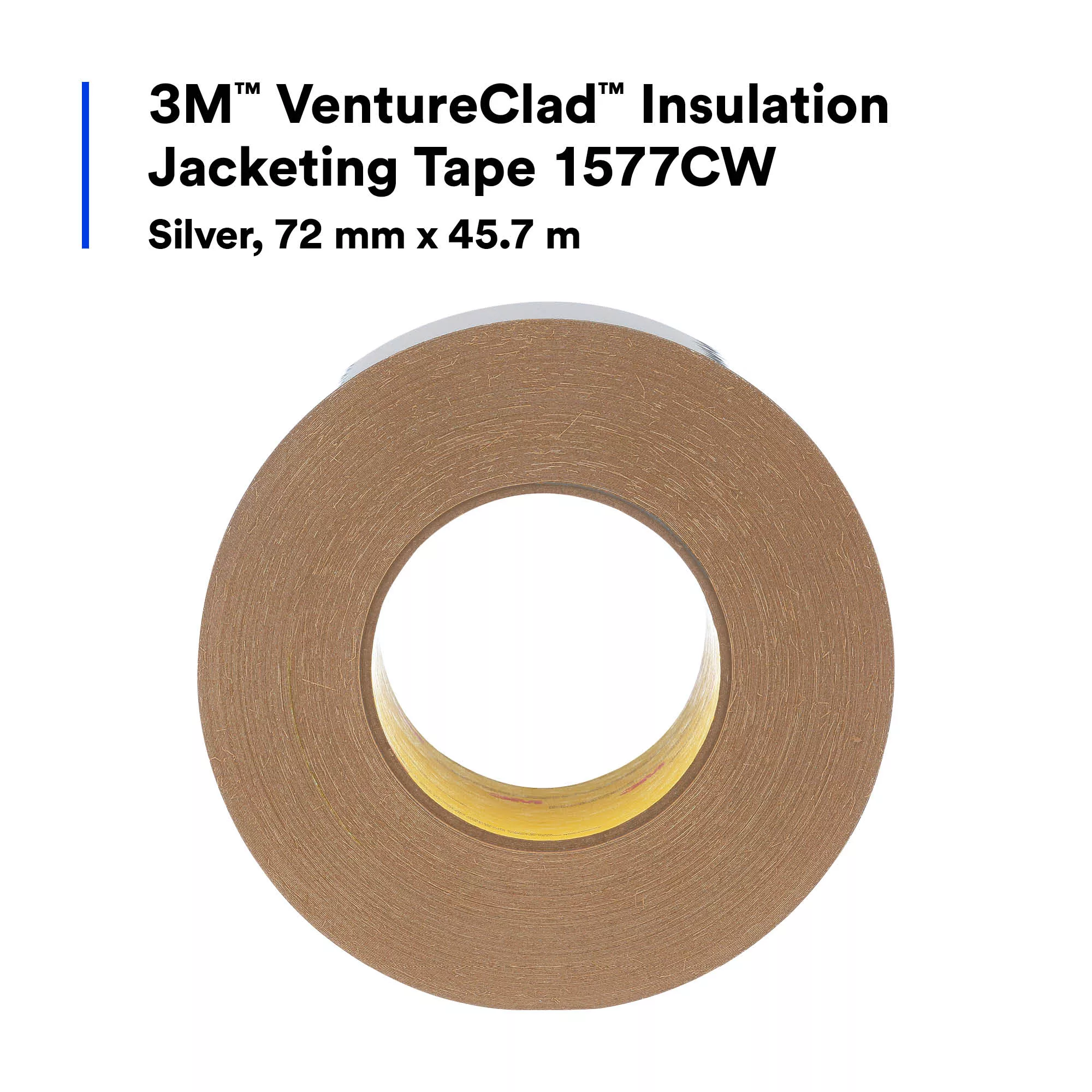 3M™ VentureClad™ Insulation Jacketing Tape 1577CW, Silver, 72 mm x 45.7
m, 16 Rolls/Case