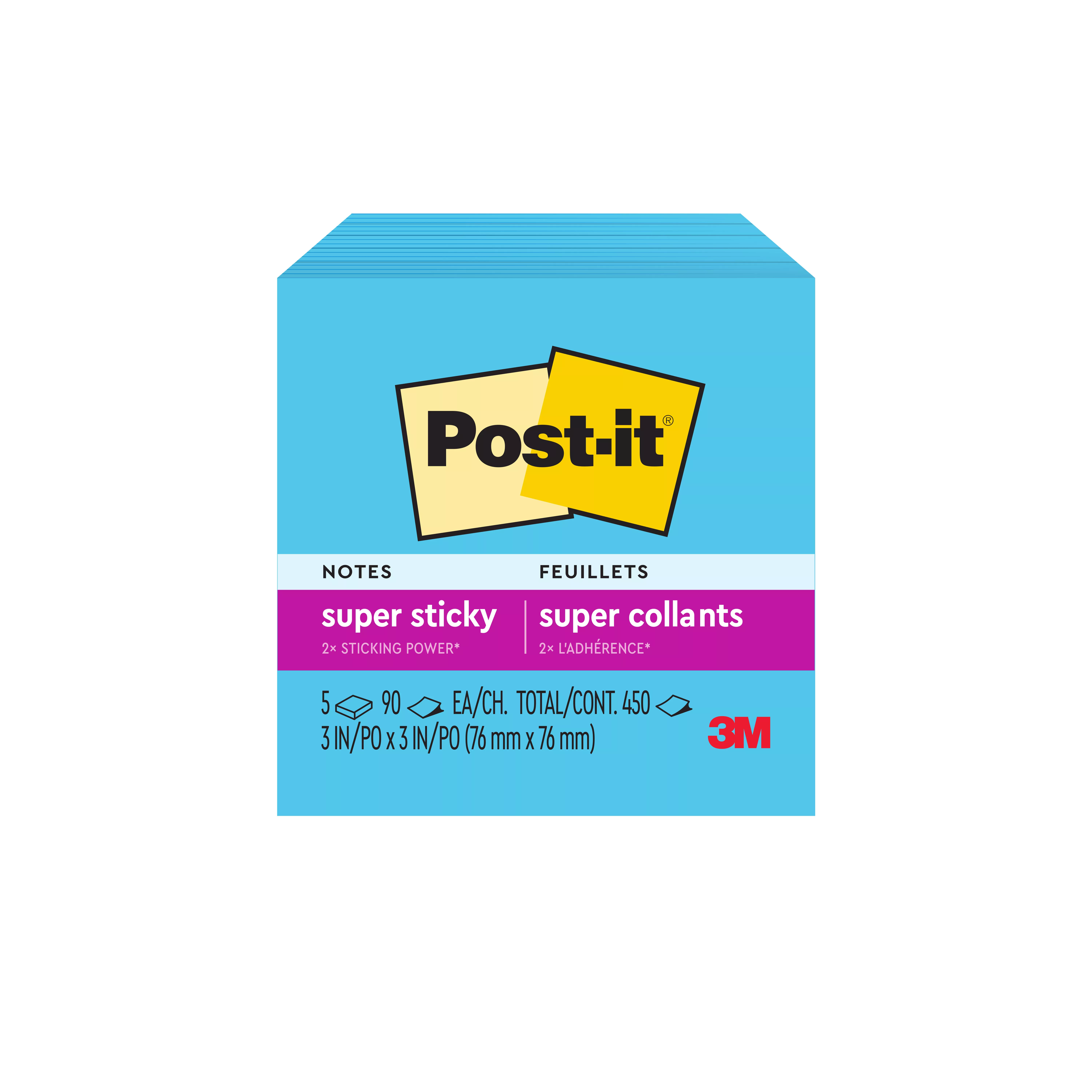 SKU 7100229632 | Post-it® Super Sticky Notes 654-5SSBE