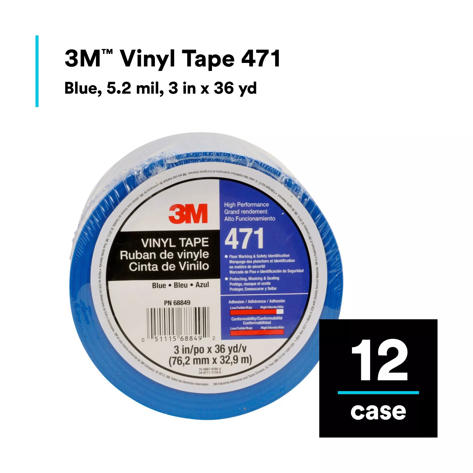 SKU 7010375087 | 3M™ Vinyl Tape 471