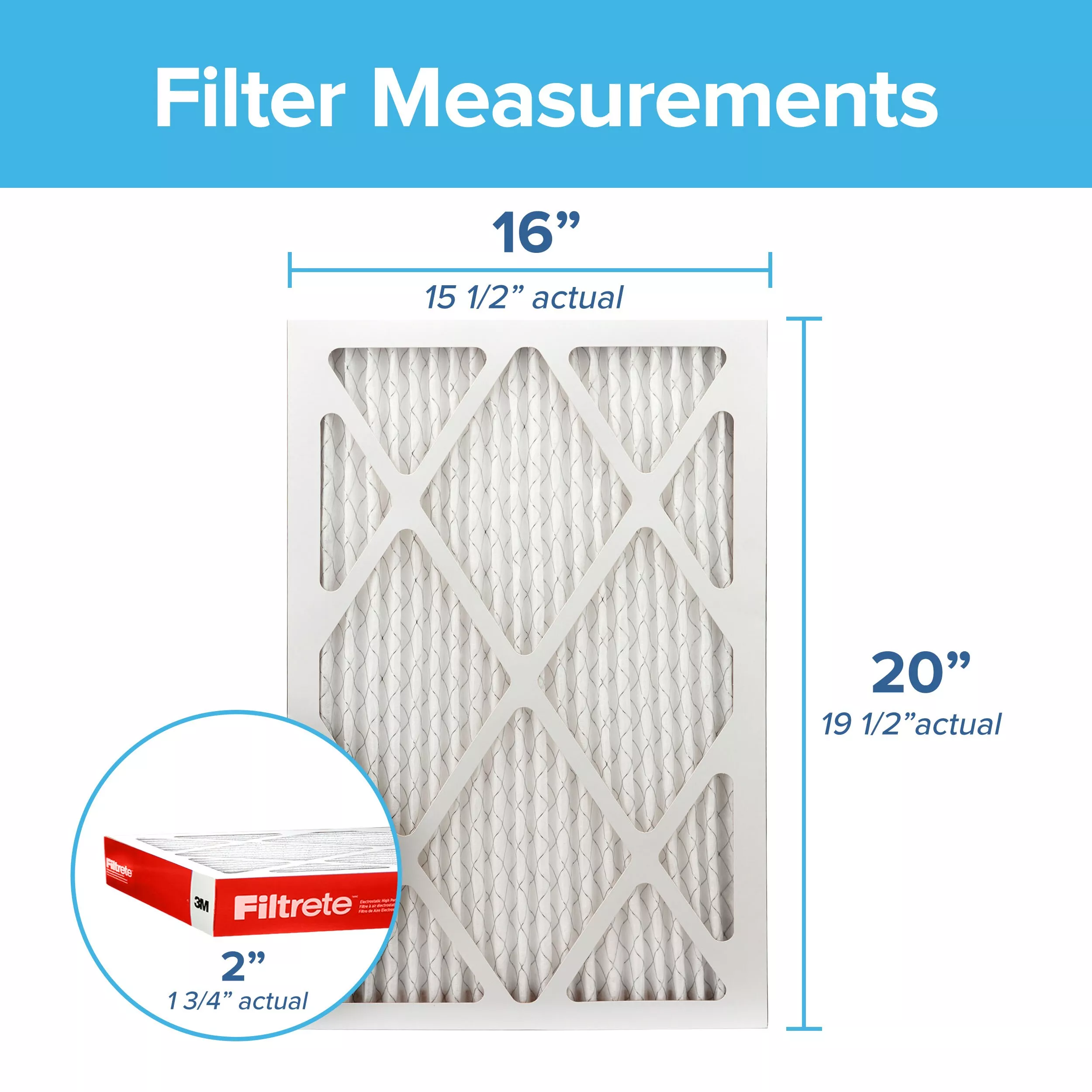 SKU 7010293115 | Filtrete™ Air Cleaning Filter HDWR00-2IN-12