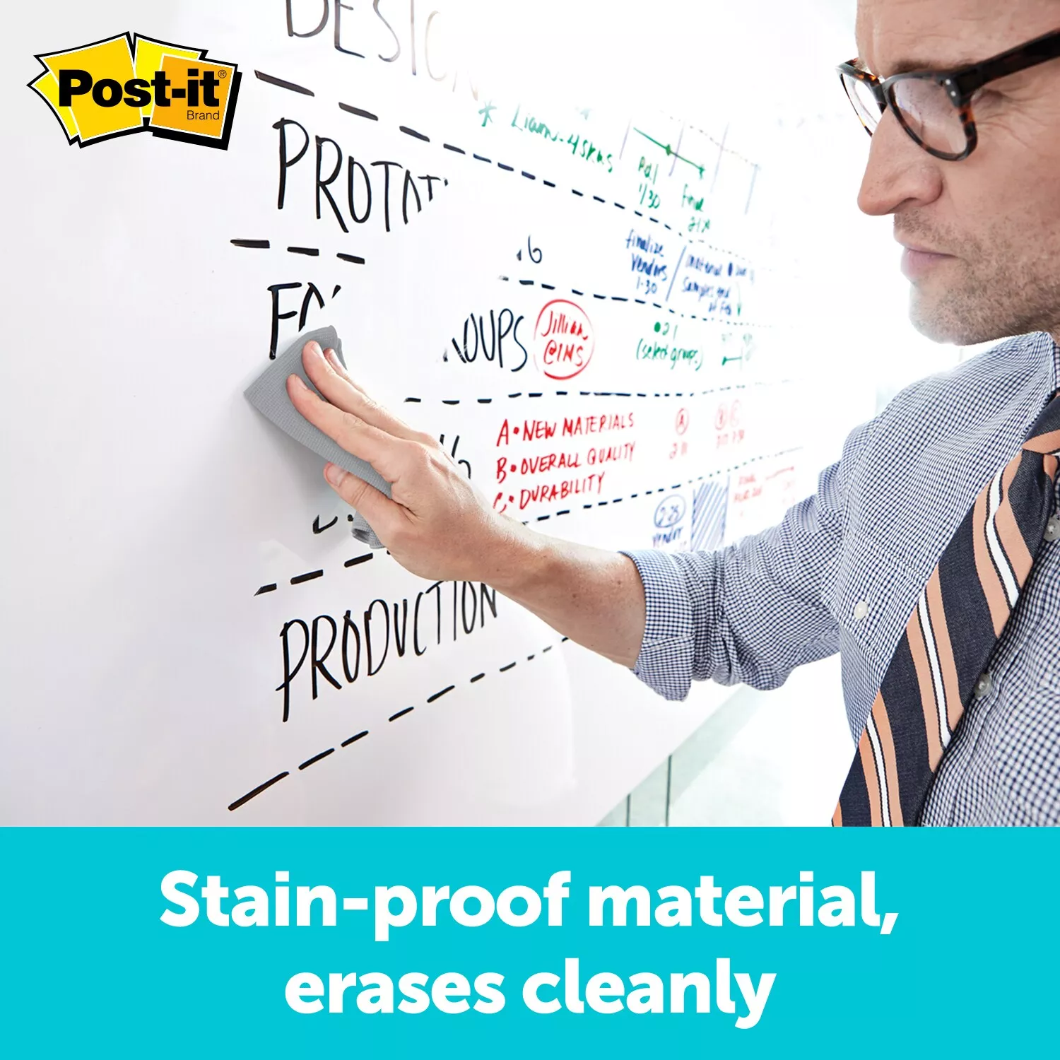 Product Number DEF4X3 | Post-it® Super Sticky Dry Erase Surface DEF4x3