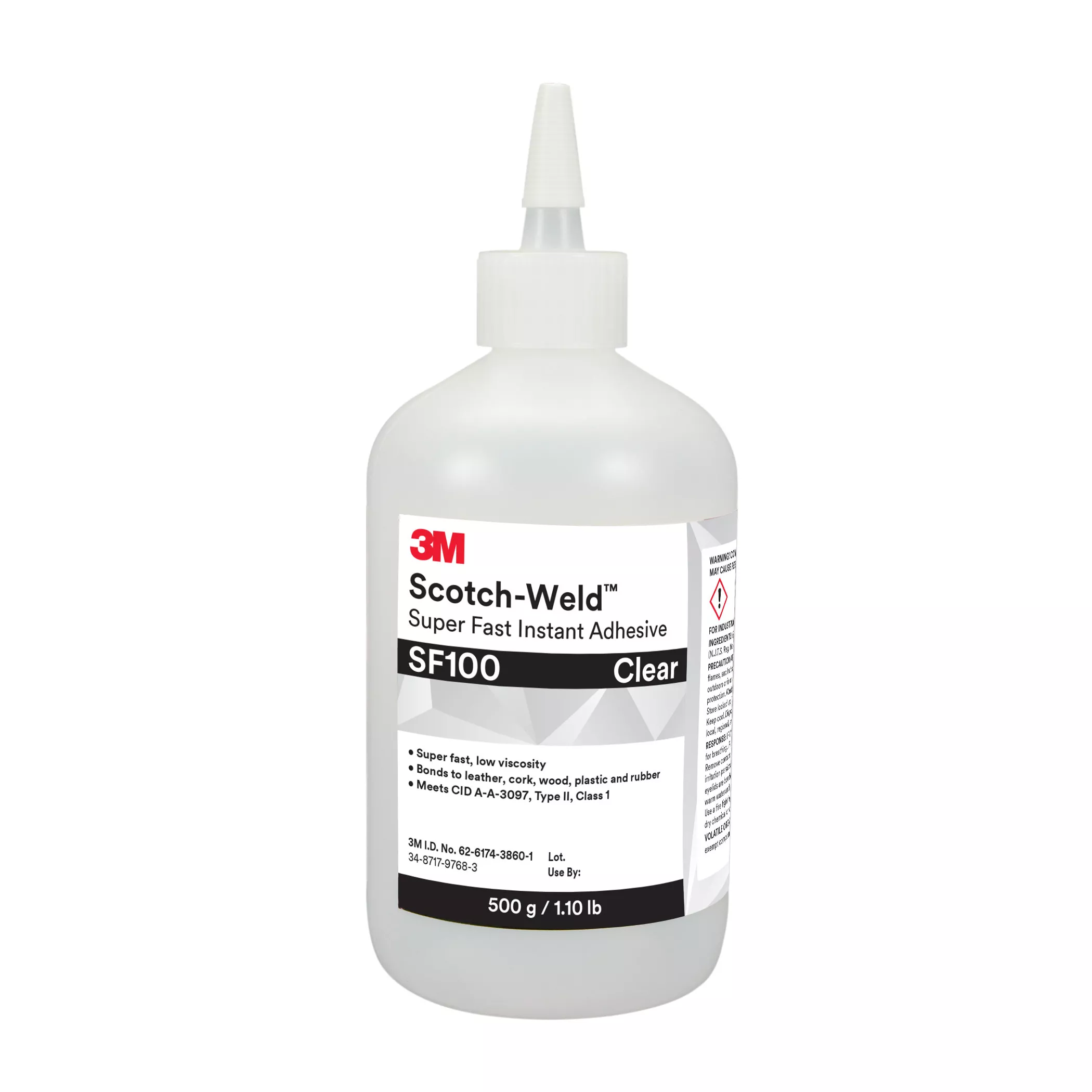 3M™ Scotch-Weld™ Super Fast Instant Adhesive SF100, Clear, 500 Gram, 1
Bottle/Case
