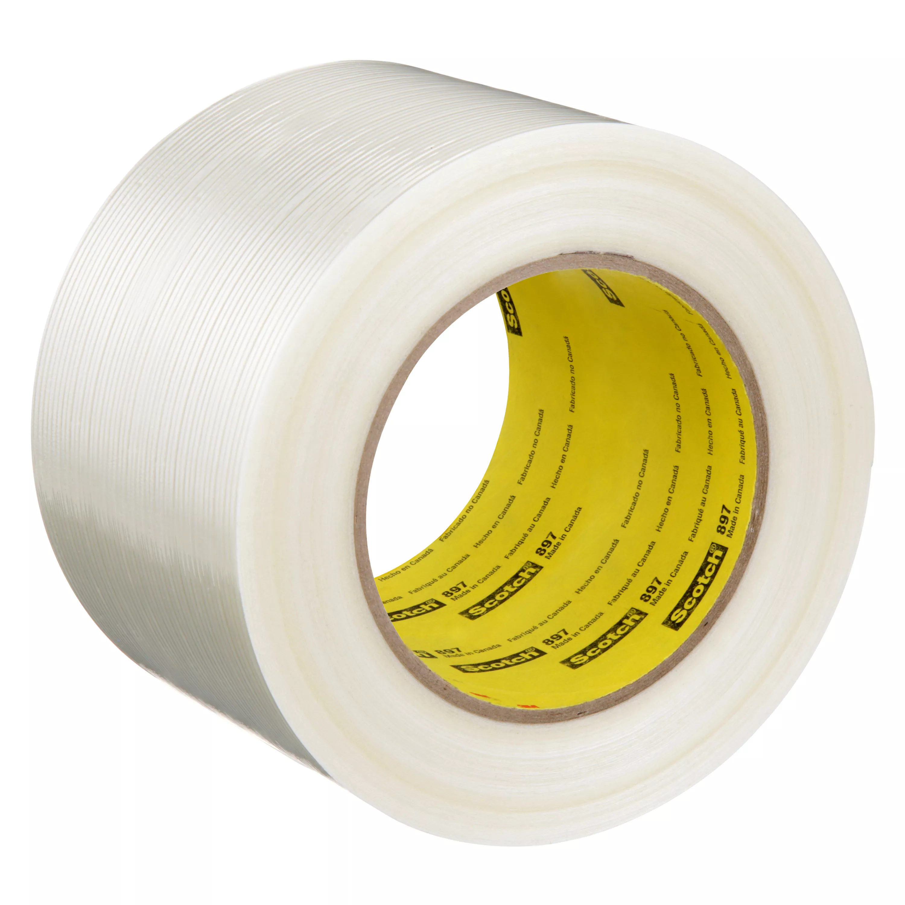 Scotch® Filament Tape 897, Clear, 72 mm x 55 m, 5 mil, 12 Roll/Case