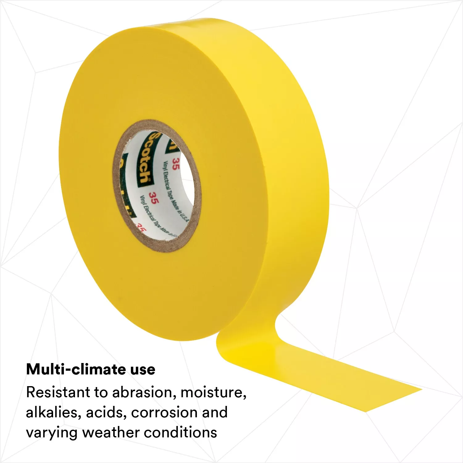 Product Number 35-3/4X66FT-YL | Scotch® Vinyl Color Coding Electrical Tape 35