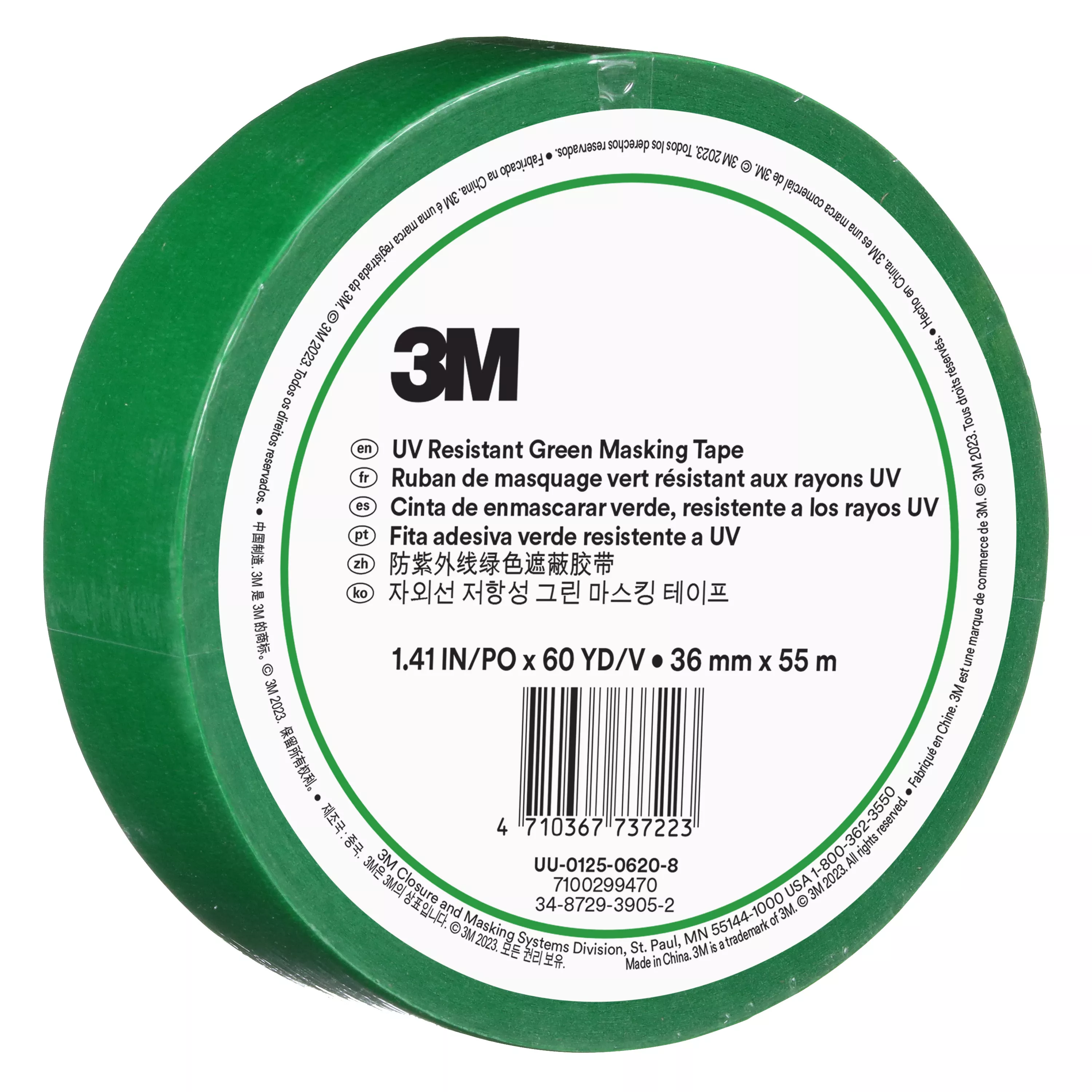 SKU 7100299470 | 3M™ UV Resistant Green Masking Tape