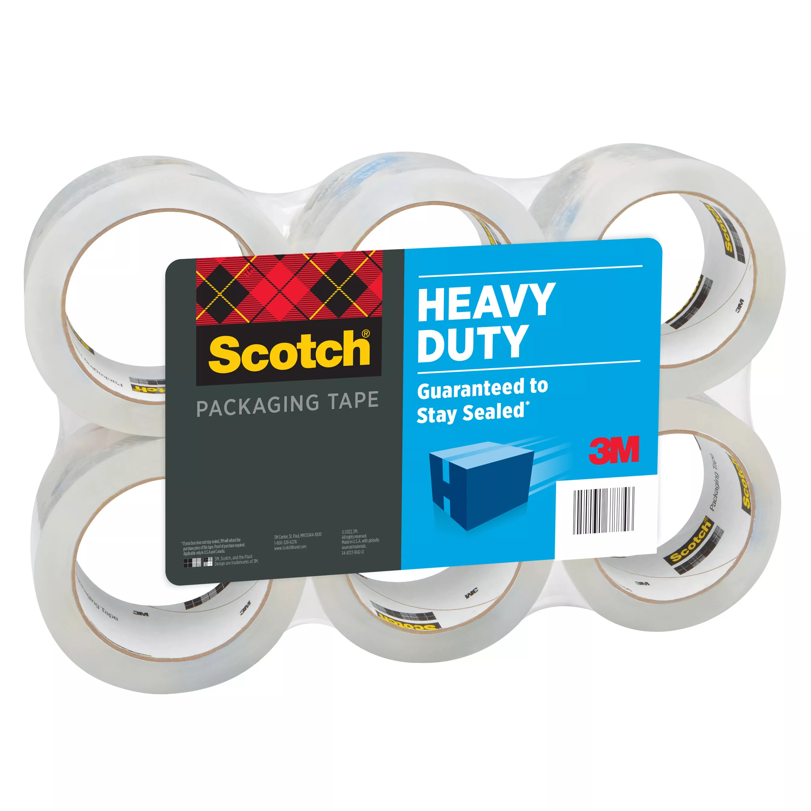 Scotch® Heavy Duty Shipping Packaging Tape, 3850-40-6, 1.88 in x 43.7 yd
(48 mm x 40 m) 6 Pack
