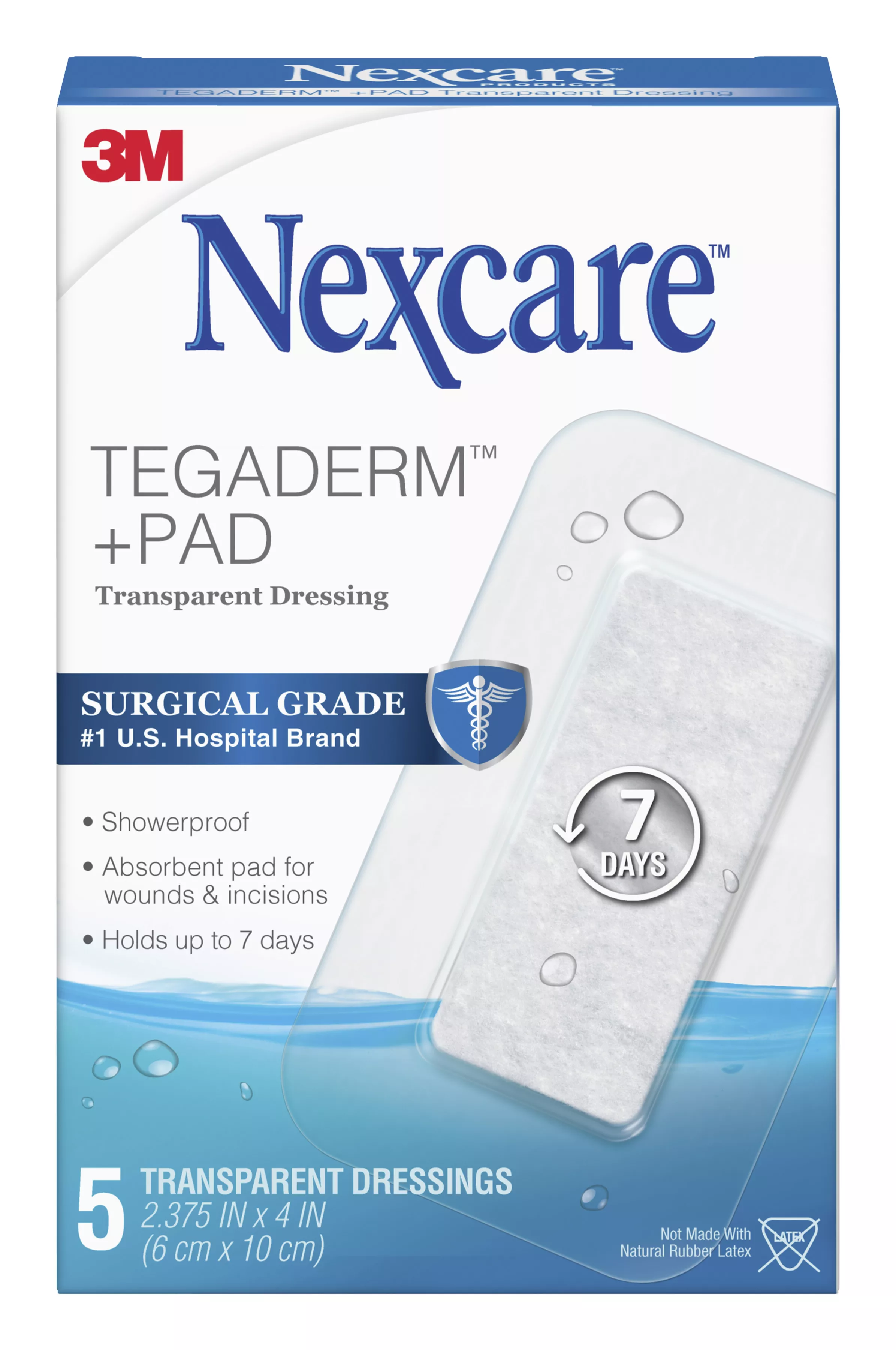 SKU 7100282587 | Nexcare™ Tegaderm™ + Pad Transparent Dressing H3584