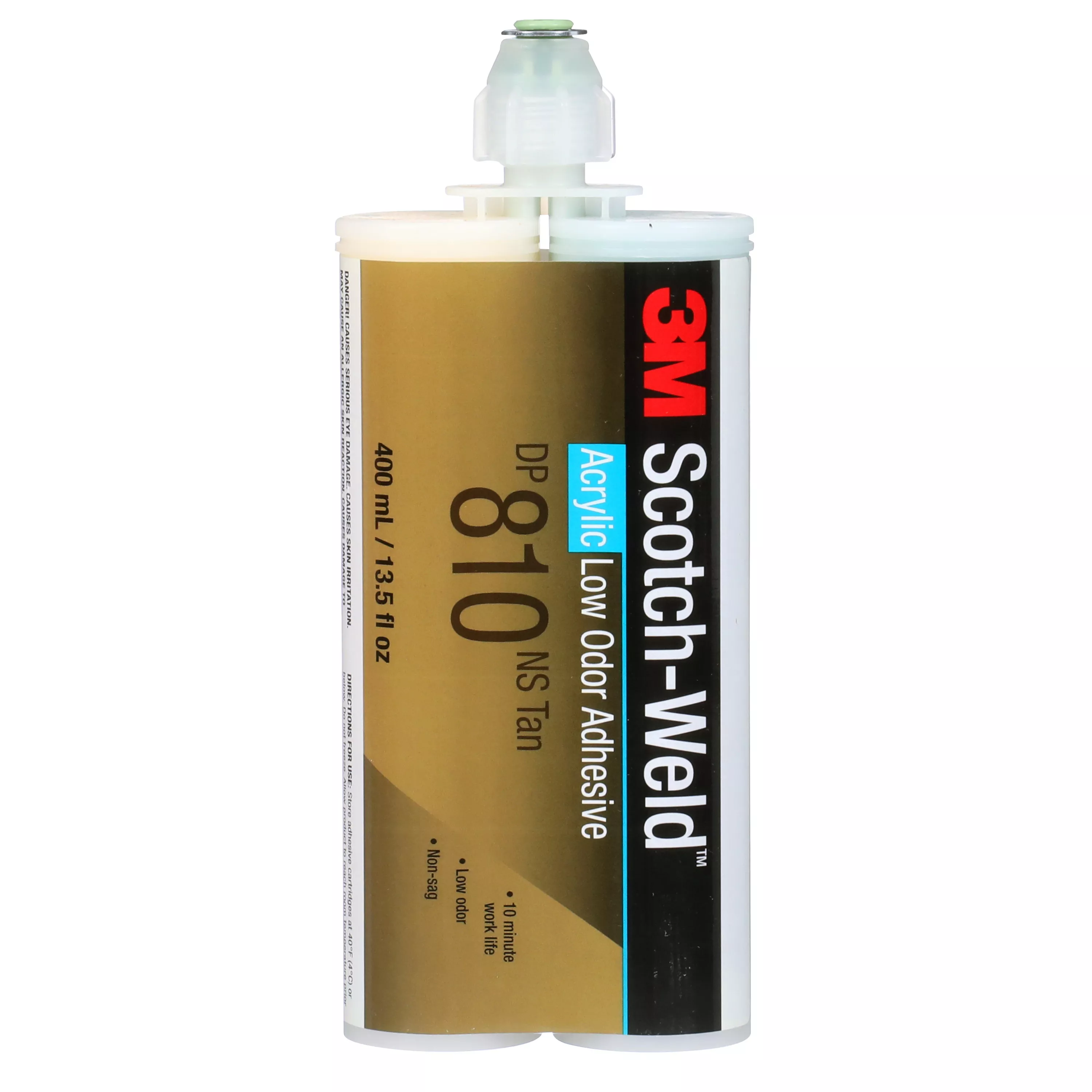 3M™ Scotch-Weld™ Low Odor Acrylic Adhesive DP810NS, Tan, 400 mL Duo-Pak,
6/Case