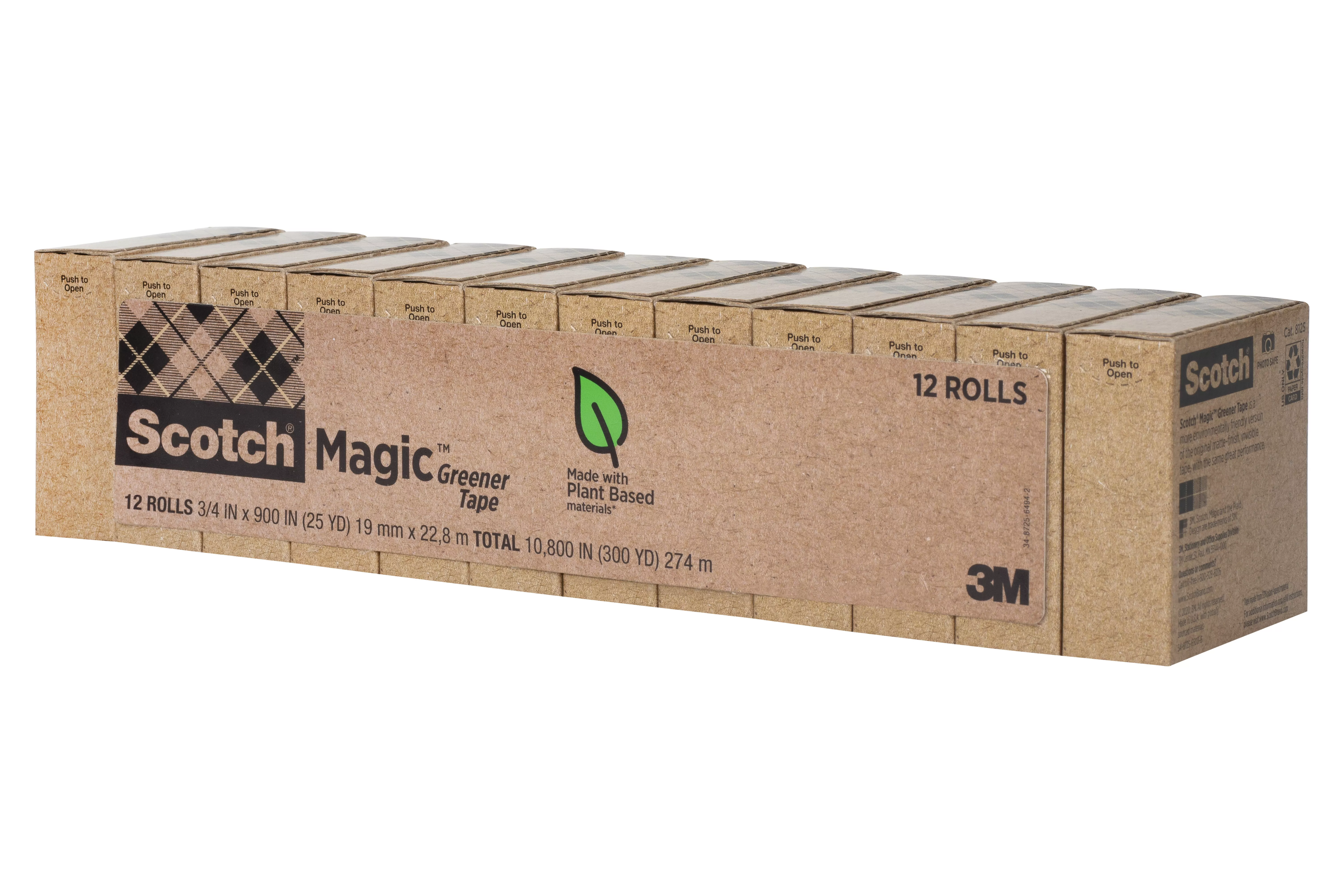 Scotch® Magic™ Greener Tape 812-12P, 3/4 in x 900 in (19 mm x 22,8 m)