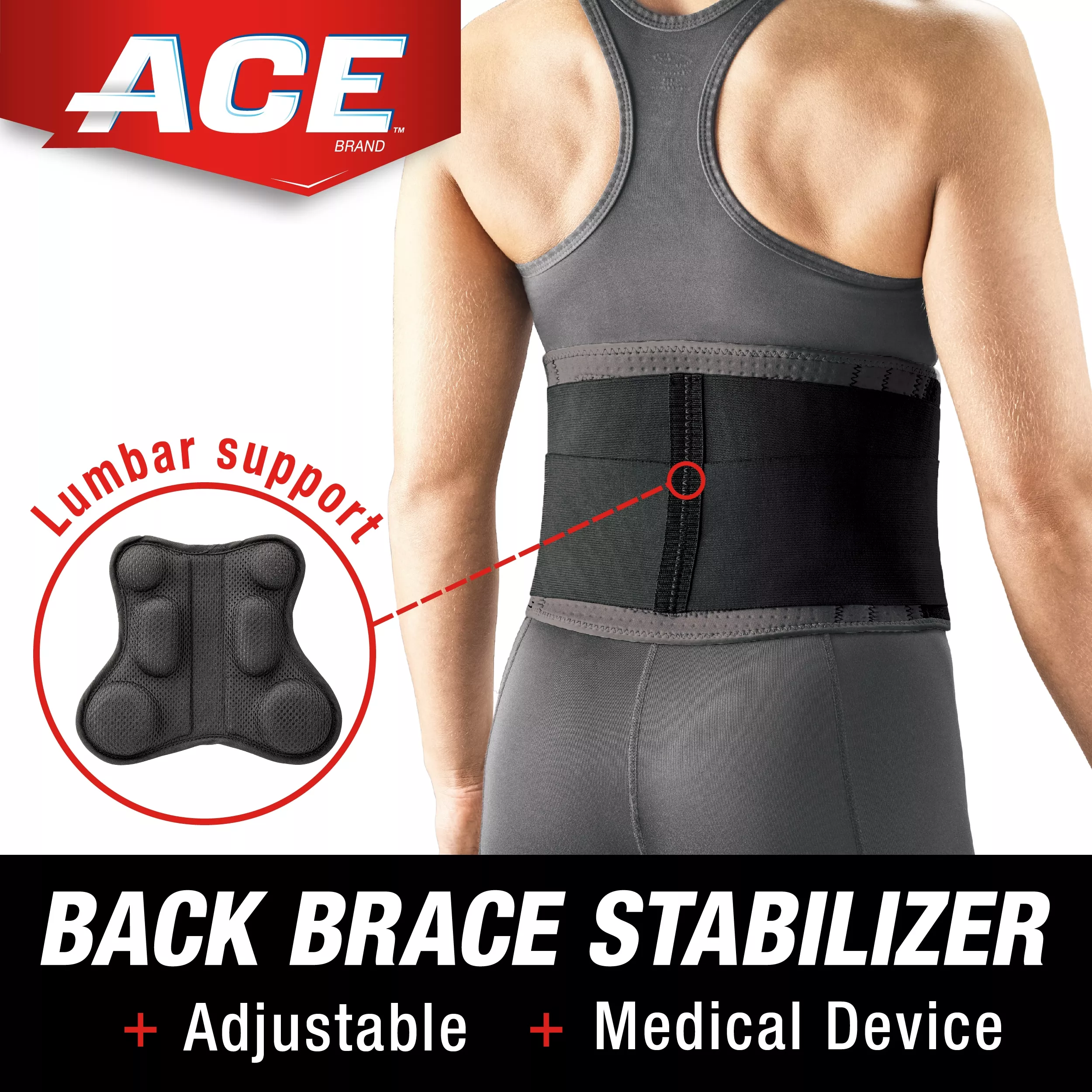 SKU 7100113596 | ACE™ Deluxe Back Stabilizer w/Pad 207399