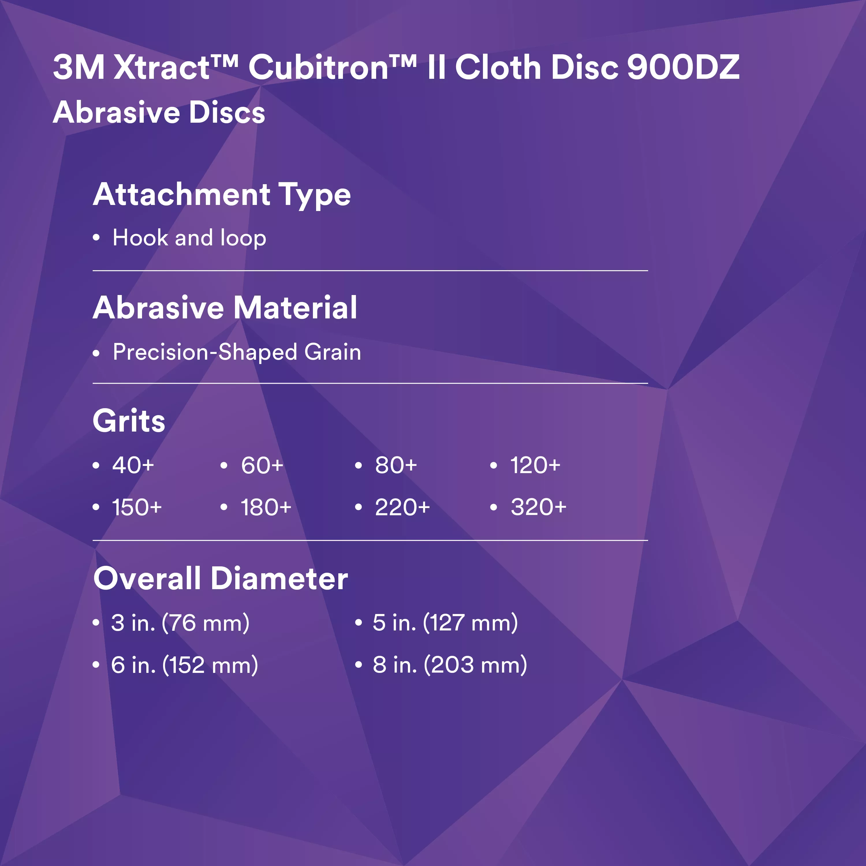 SKU 7100281806 | 3M Xtract™ Cubitron™ II Cloth Disc 900DZ