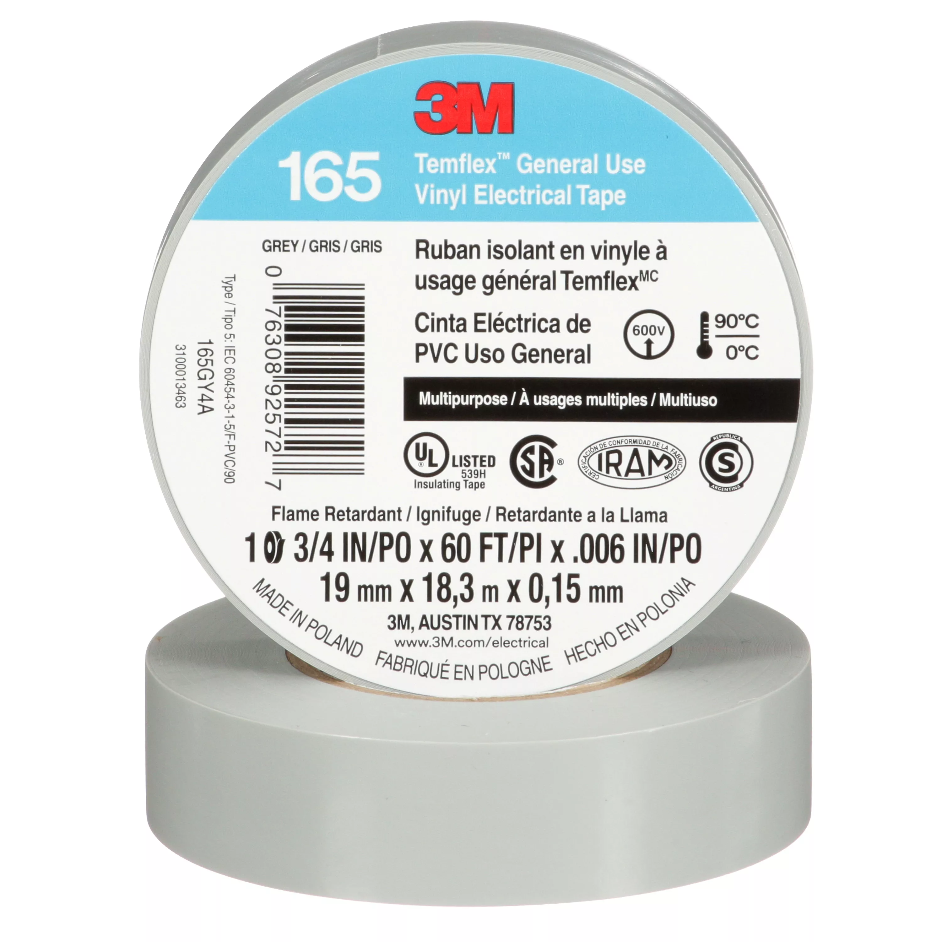 SKU 7100169192 | 3M™ Temflex™ Vinyl Electrical Tape 165