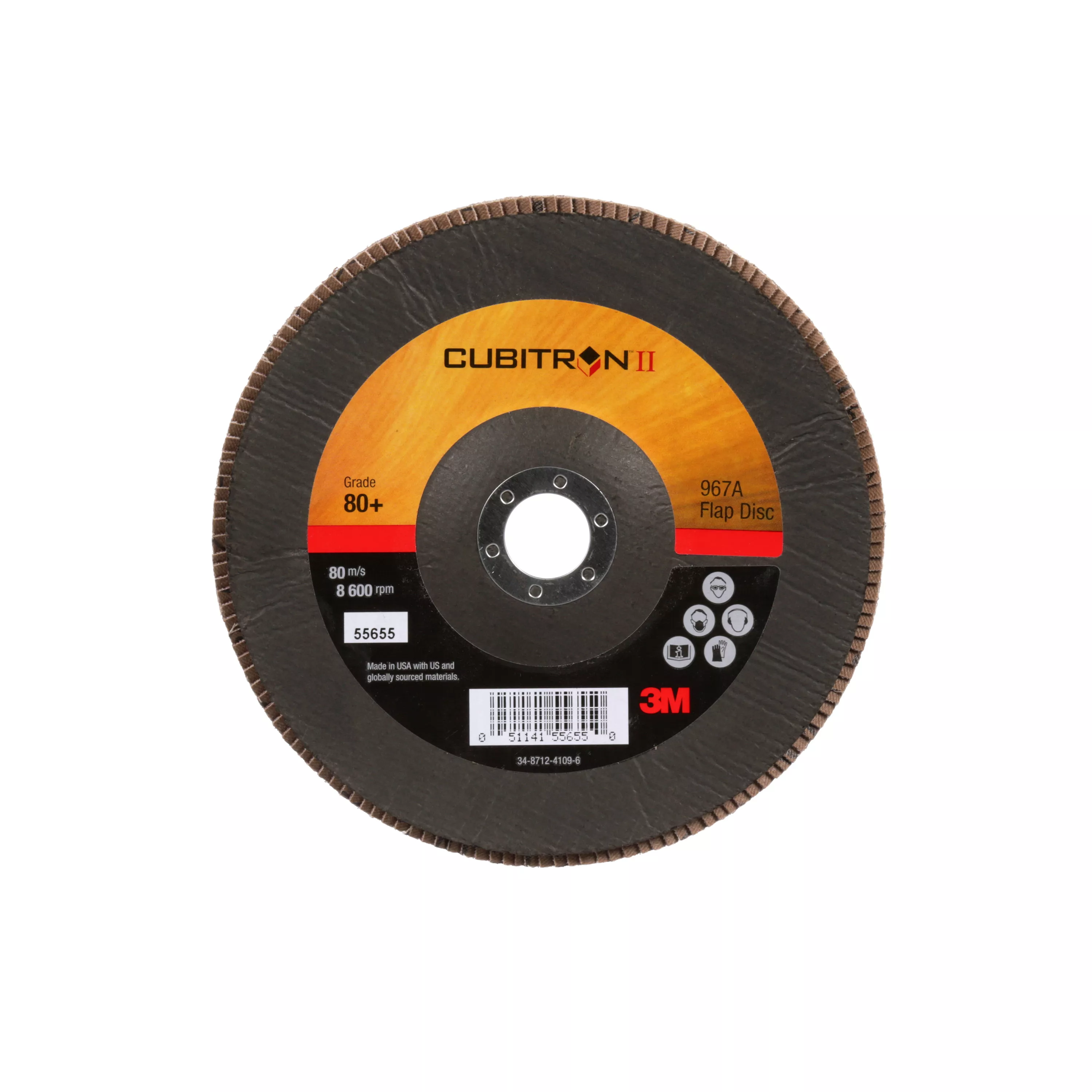 3M™ Cubitron™ II Flap Disc 967A, 80+, T29, 7 in x 7/8 in, Giant, 5
ea/Case