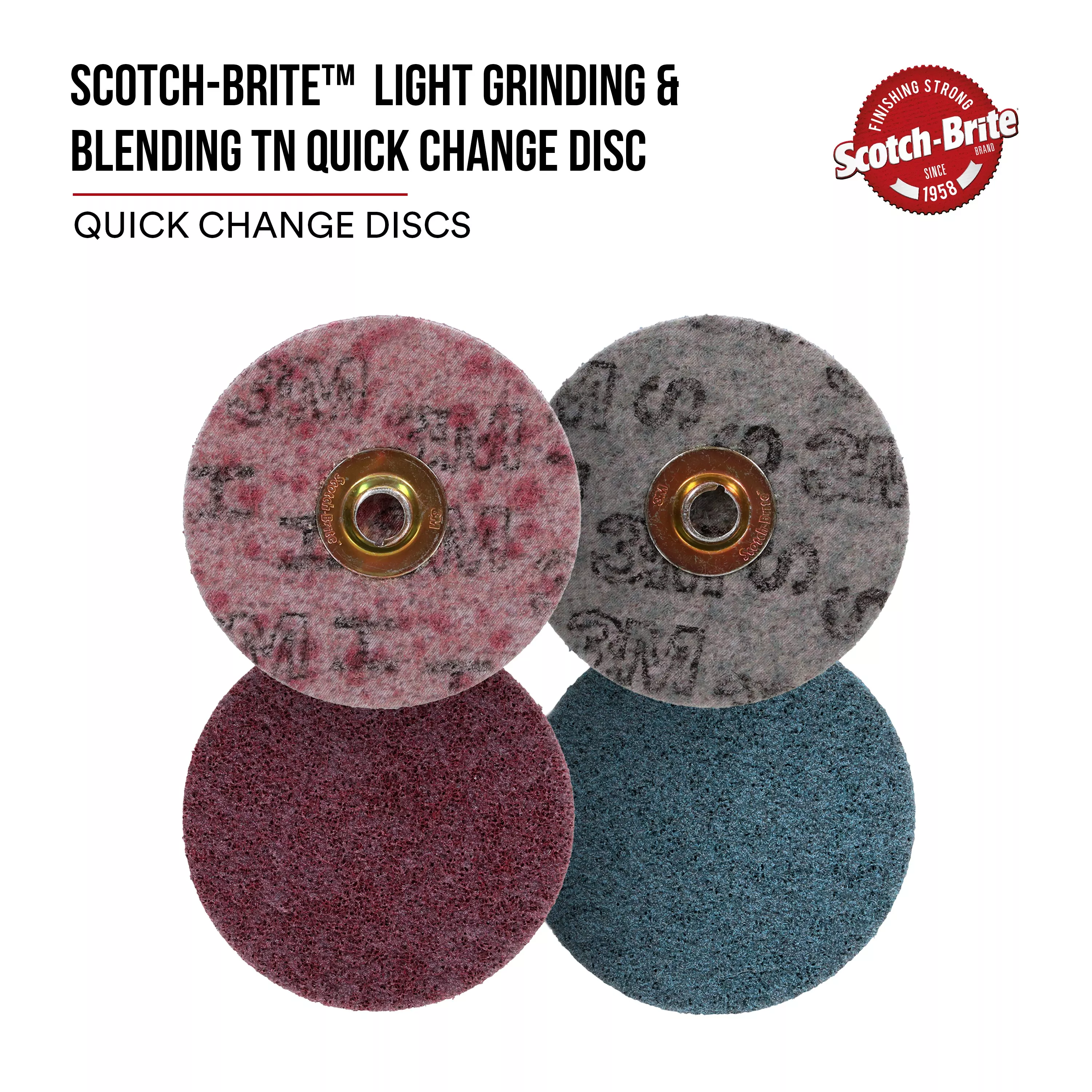 SKU 7000121110 | Scotch-Brite™ Light Grinding and Blending TN Quick Change Disc