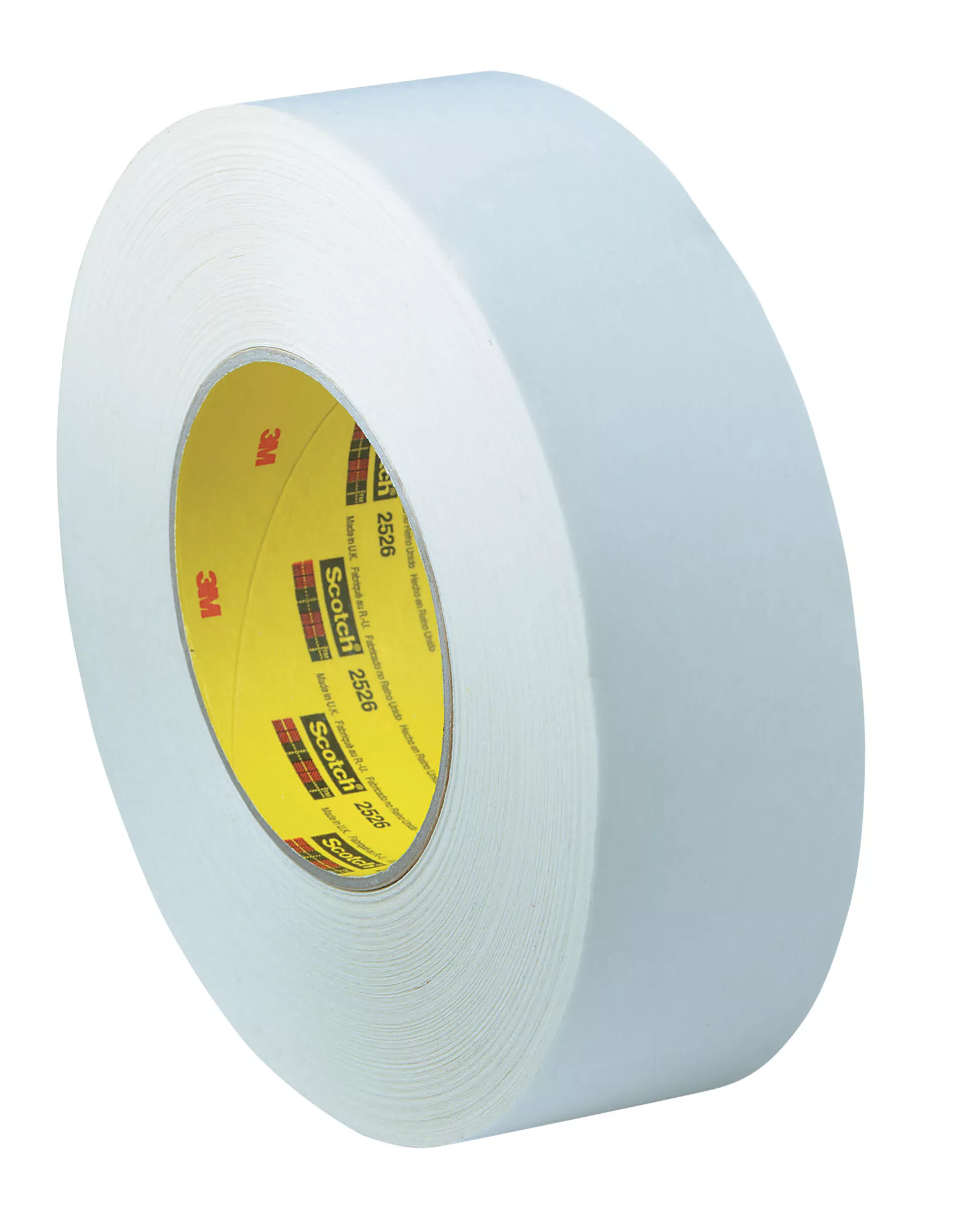 3M™ Textile Flatback Tape 2526, White, 96 mm x 55 m, 9.8 mil, 8
Rolls/Case