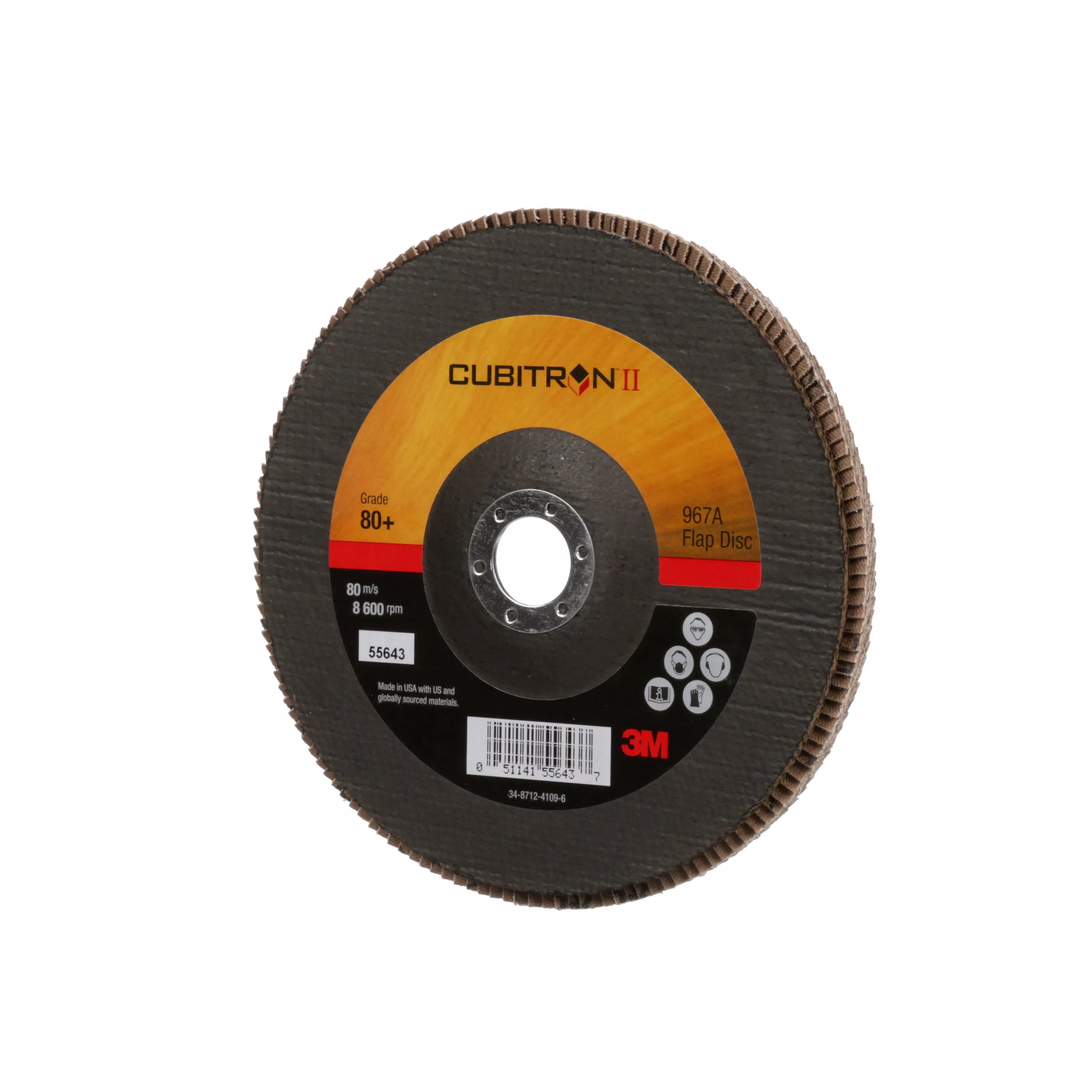 SKU 7010327064 | 3M™ Cubitron™ II Flap Disc 967A