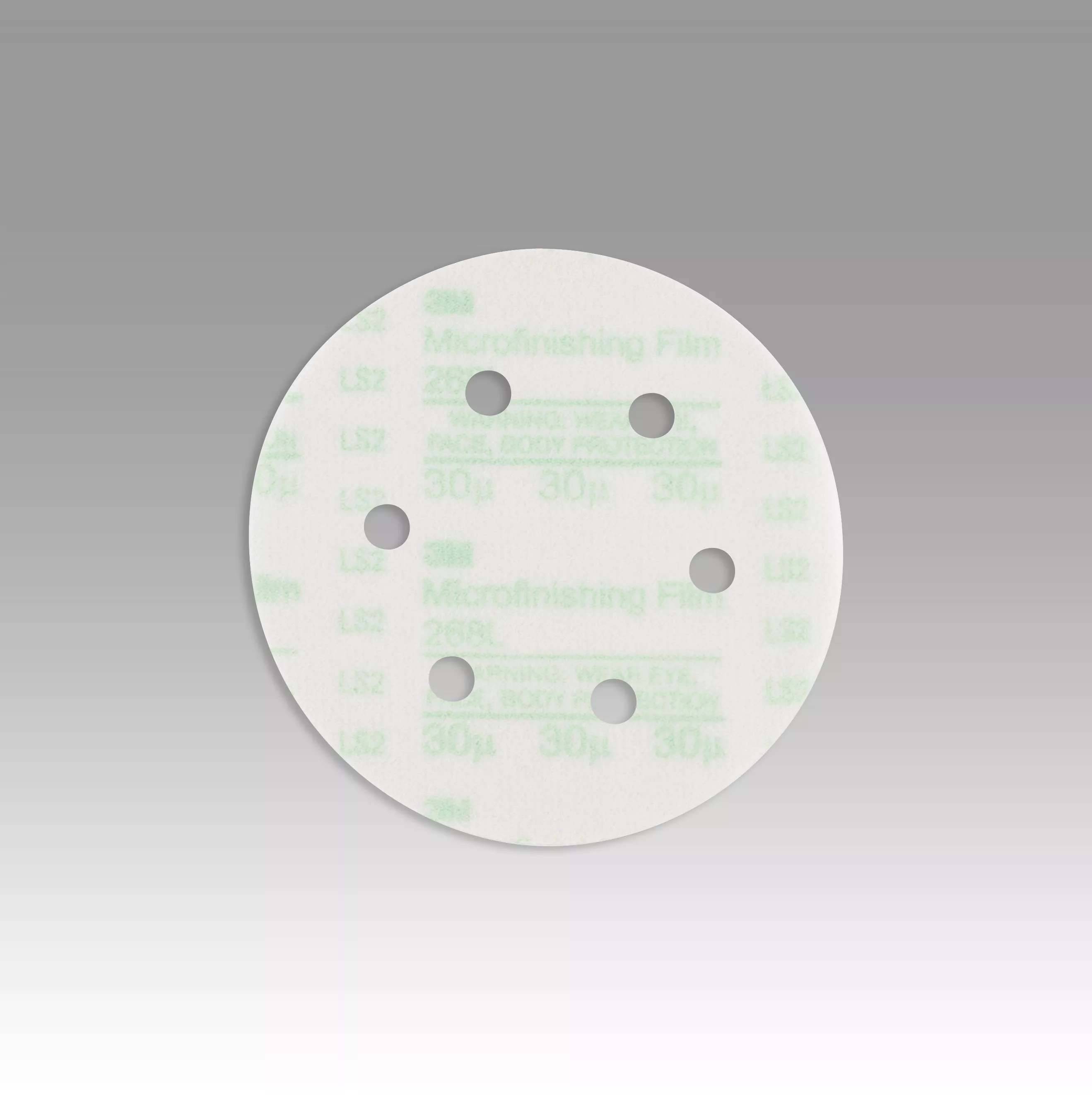 3M™ Hookit™ Microfinishing Film Disc 268L, D/F, Type D, 6 in x NH 6,
Holes 30 Micron, 25/Bag, 500 ea/Case