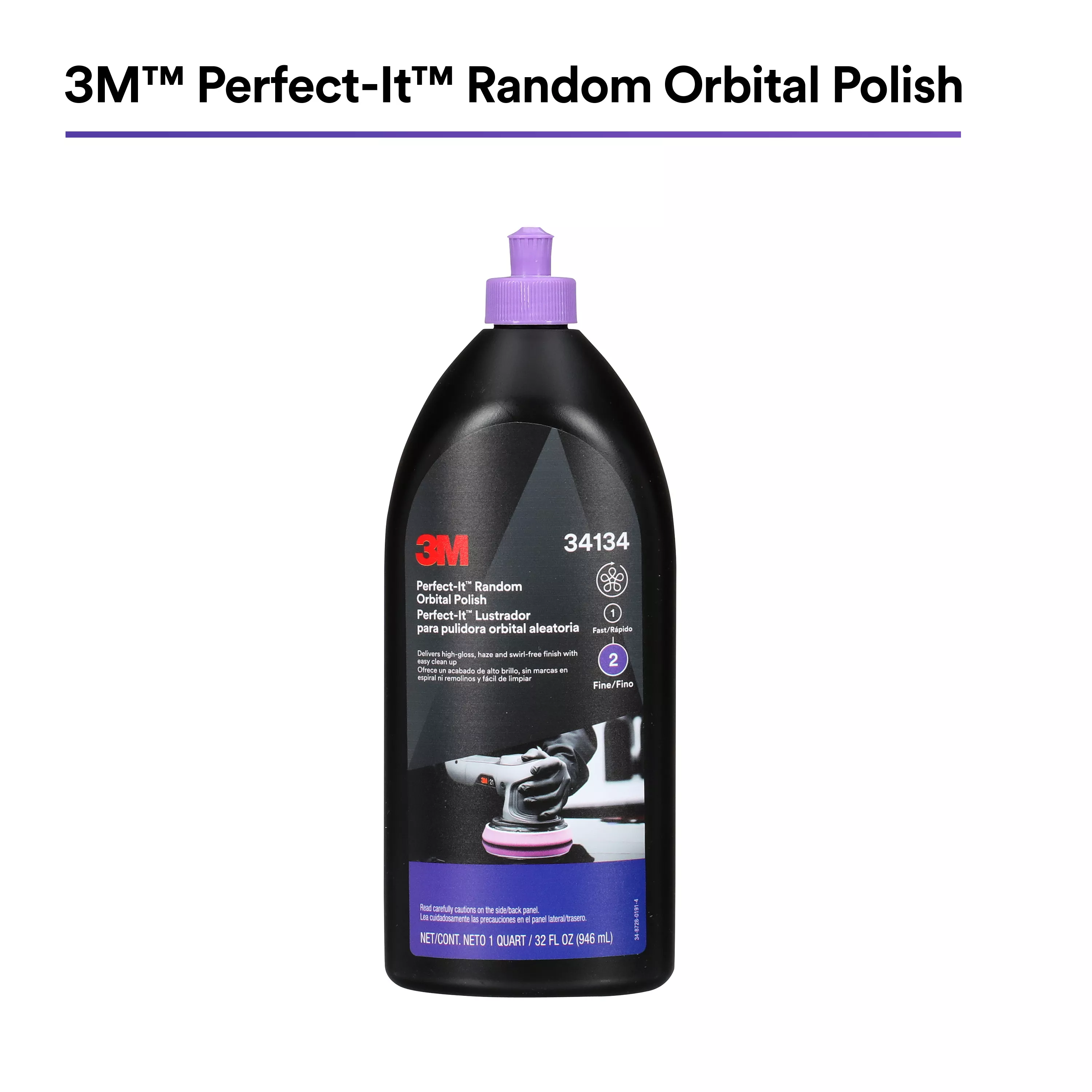 3M™ Perfect-It™ Random Orbital Polish 34134, 1 Quart (32 fl oz/946 mL), 6/Case