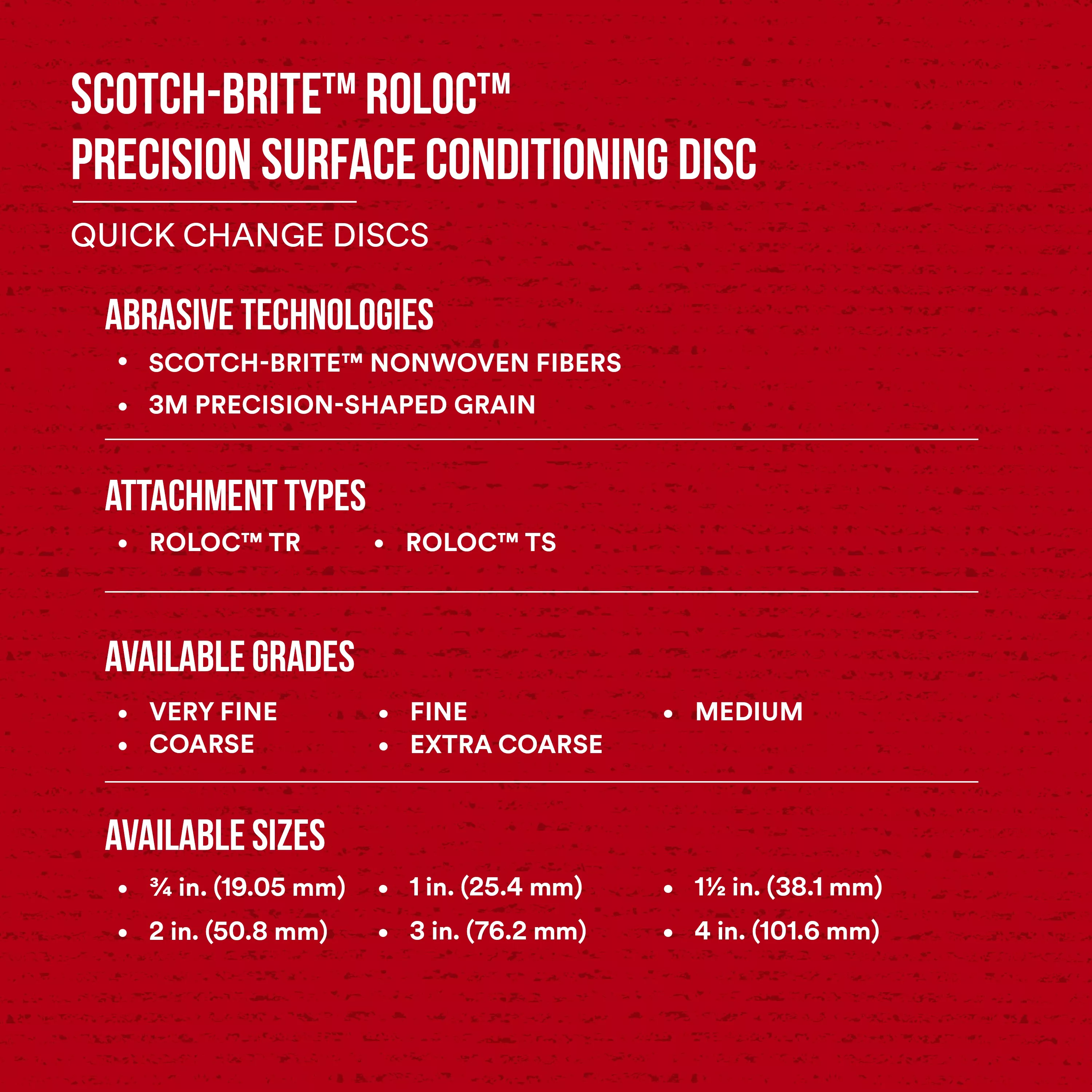 SKU 7100263882 | Scotch-Brite™ Roloc™ Precision Surface Conditioning Disc