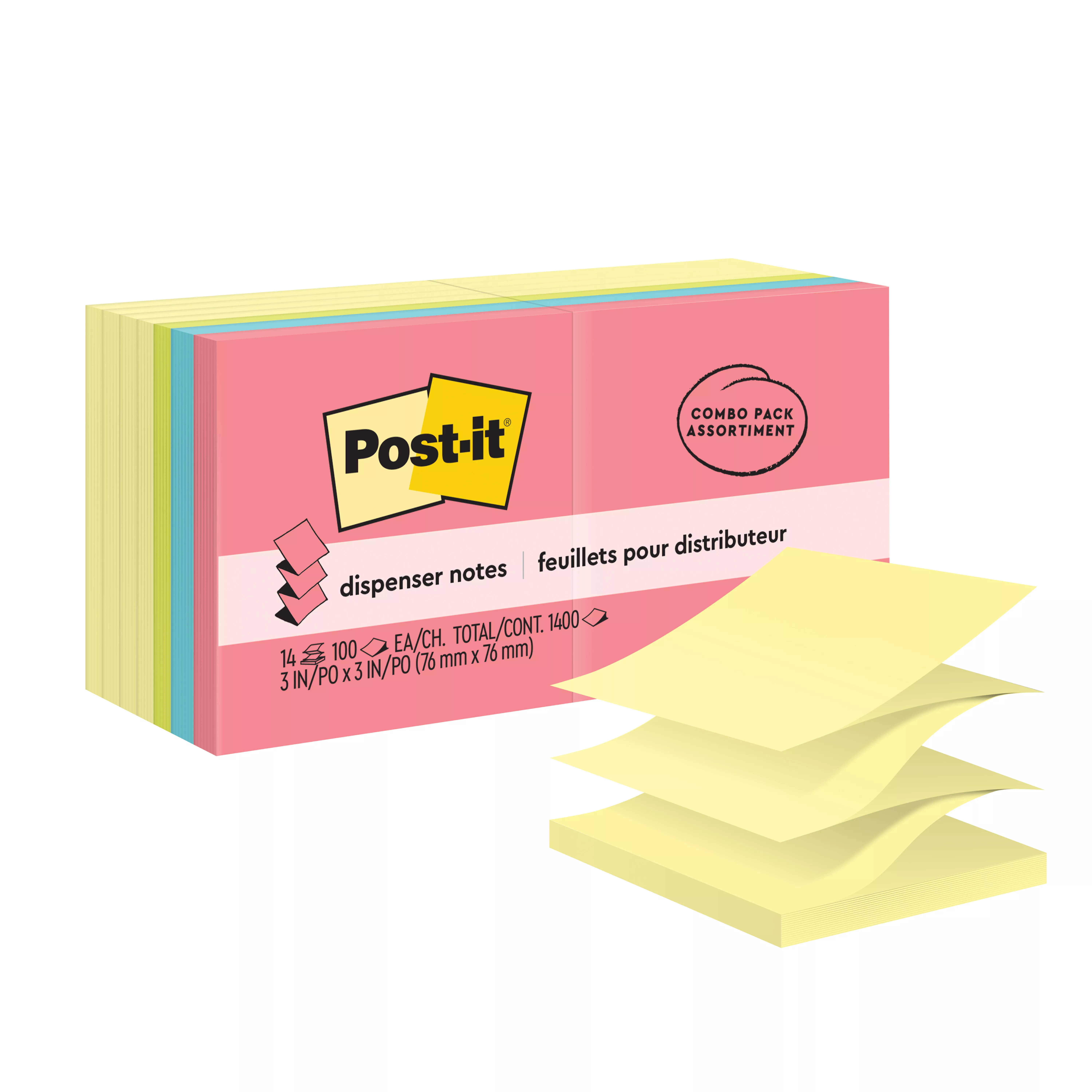 Post-it® Dispenser Pop-up Notes R330-14YWM, 3 in x 3 in, Canary Yellow, Poptimistic Collection