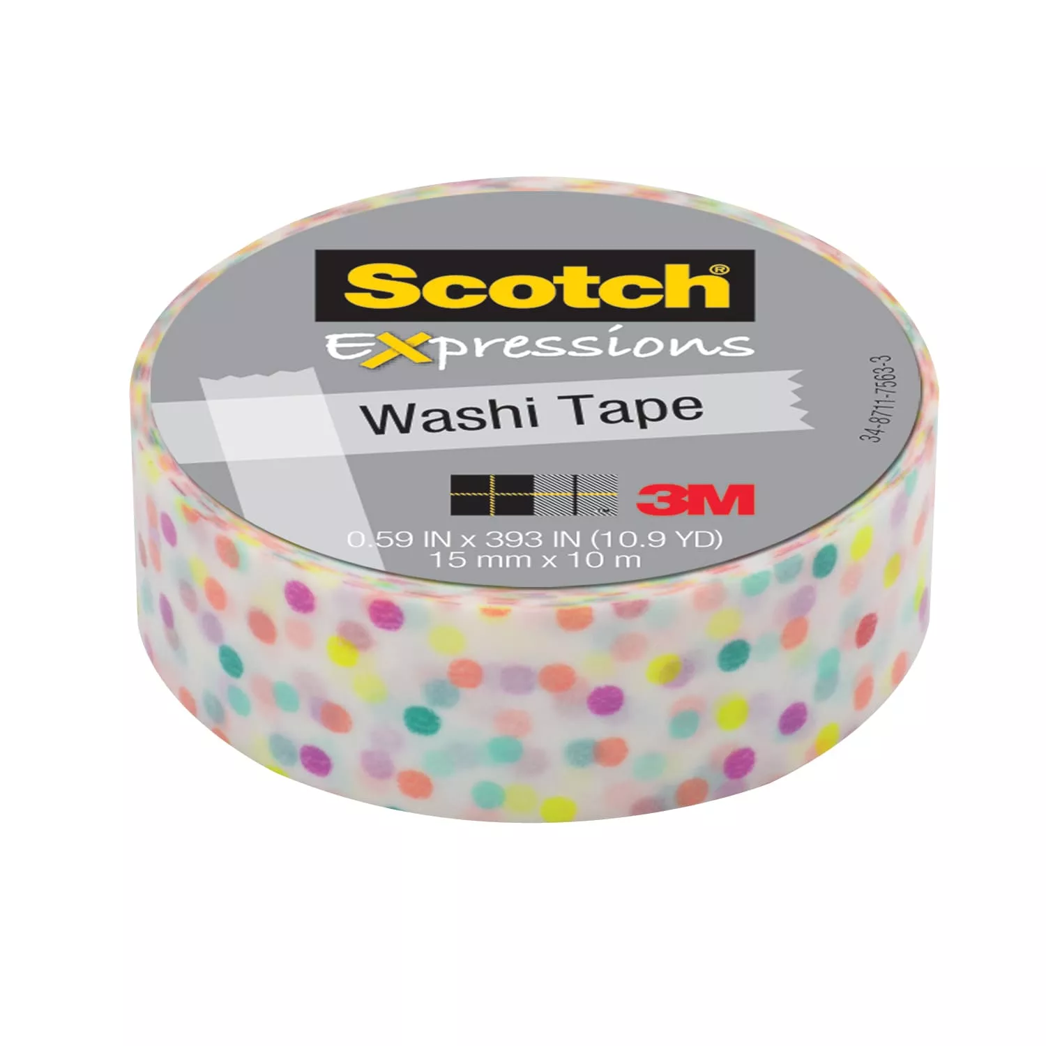 Scotch® Expressions Washi Tape C314-P47, .59 in x 393 in (15 mm x 10 m)
Fun Dots