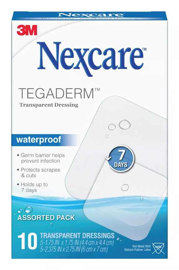 Nexcare™ Tegaderm™ Transparent Dressing TEGA-10, QTY 5 - 1 3/4in x 1
3/4in QTY 5 2 3/8in x 2 3/4in