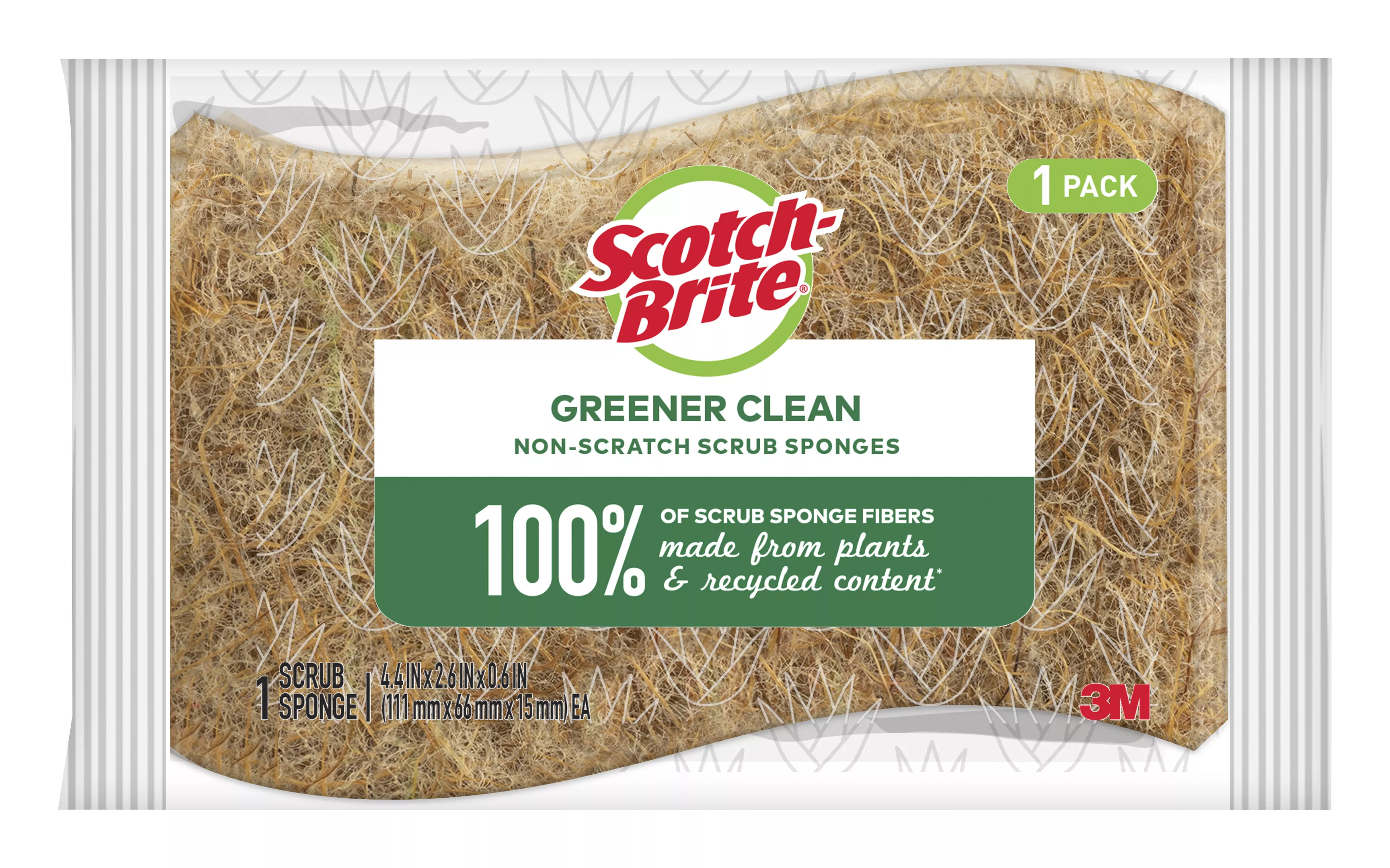 Scotch-Brite® Greener Clean Non-Scratch Scrub Sponge 97030, 12/1