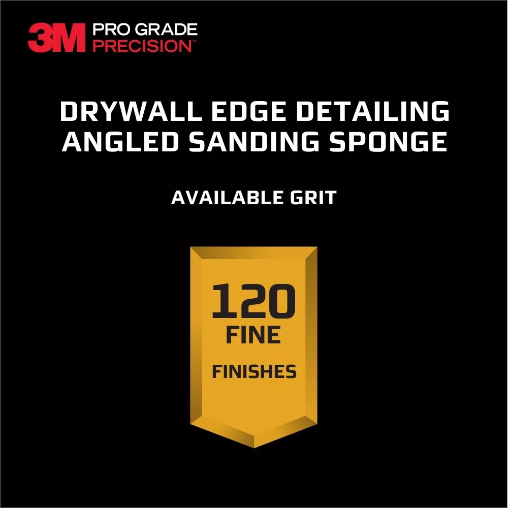 SKU 7010416413 | 3M™ Pro Grade Precision™ Drywall Edge Detailing Angled Sanding Sponge
Fine grit