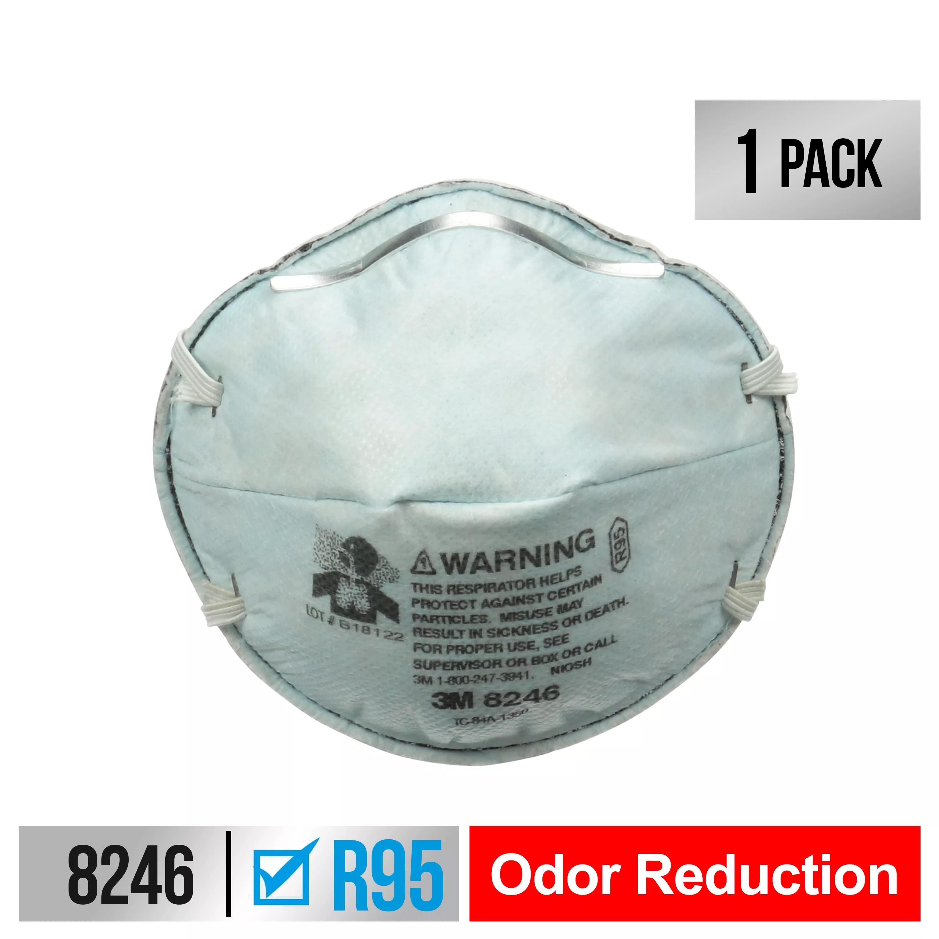 3M™ Household Cleanser Odor Respirator, 8246H1-C, 1 each/pack, 12
packs/case