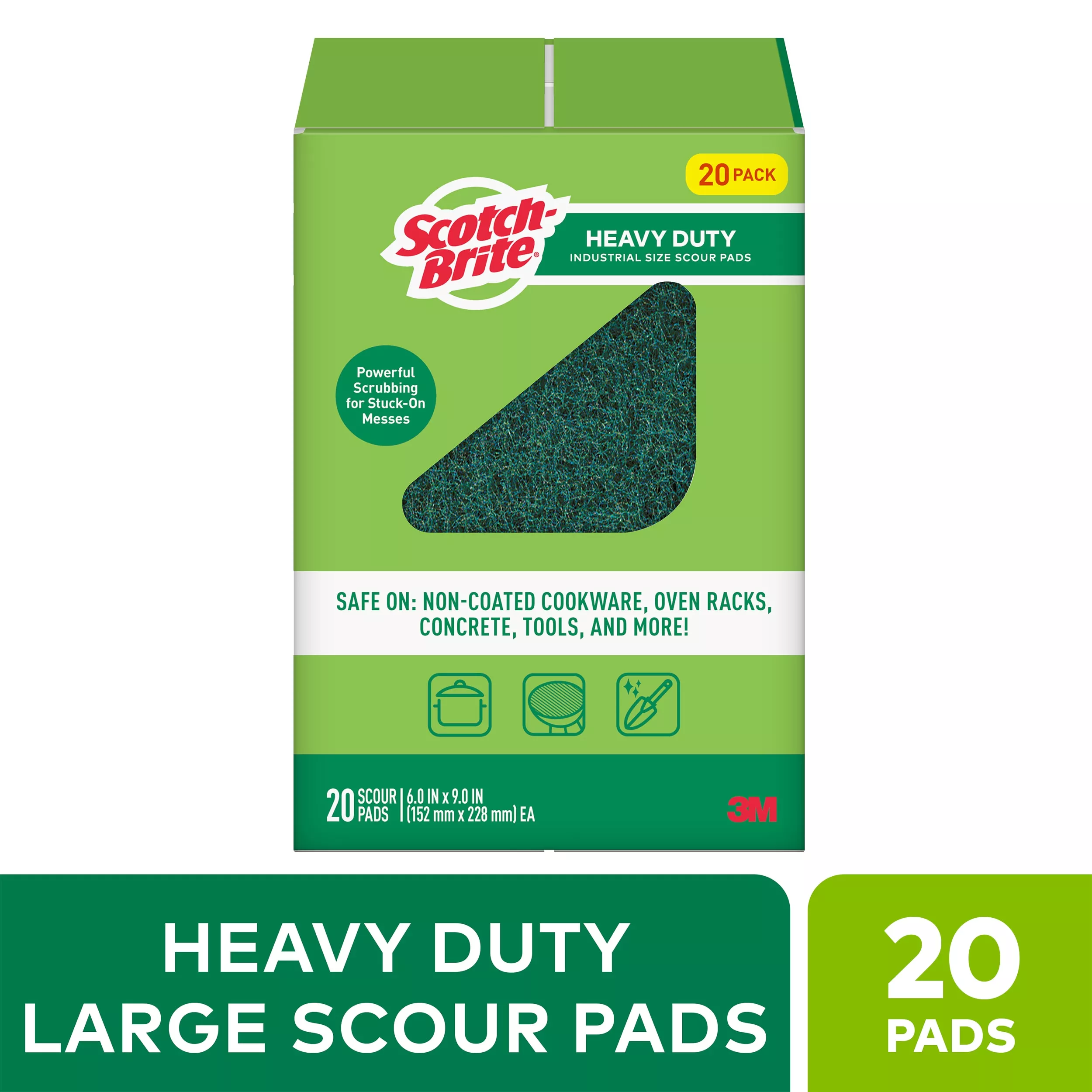 Scotch-Brite® Heavy Duty Scour Pad 220-6X9-3L, 6 in x 9 in
