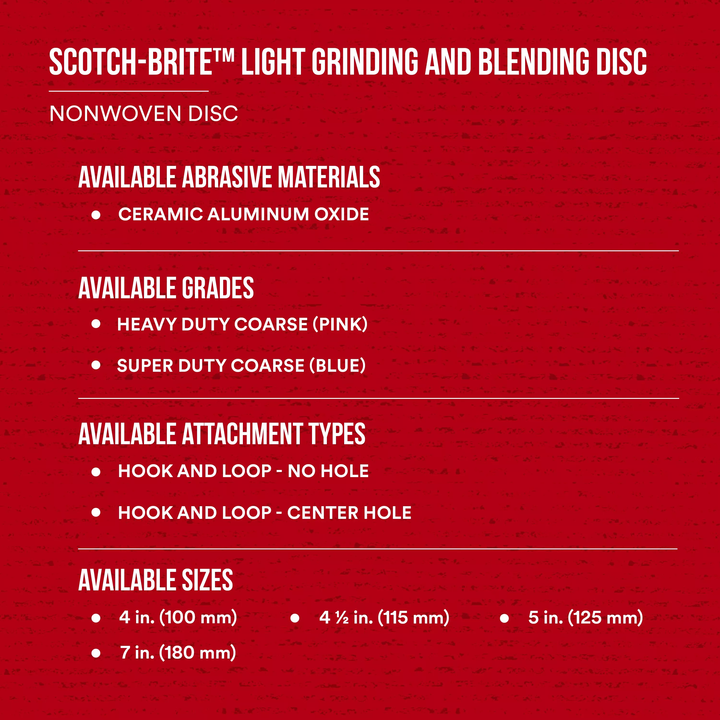 SKU 7000121112 | Scotch-Brite™ Light Grinding and Blending Disc