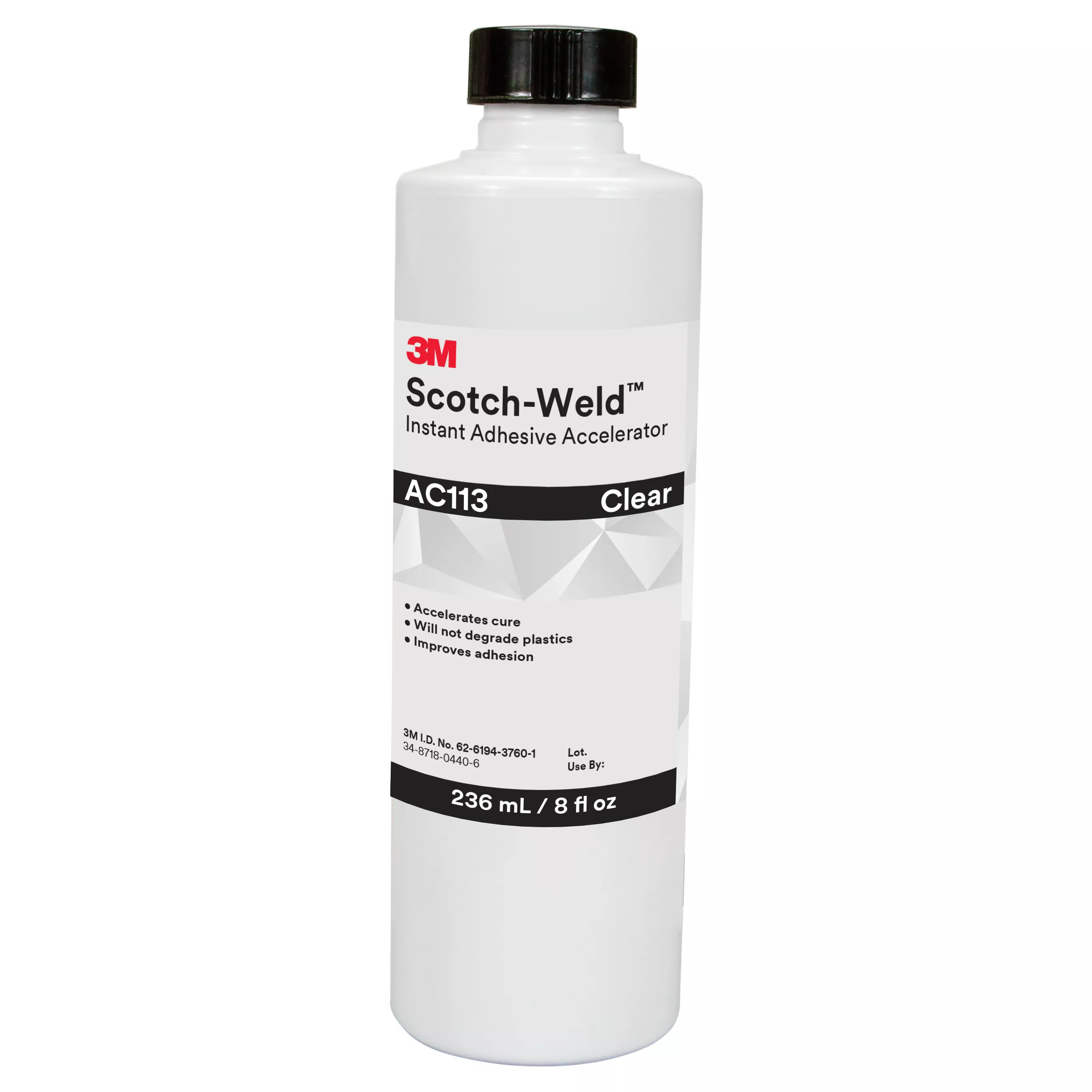 3M™ Scotch-Weld™ General Purpose Instant Adhesive Accelerator AC113,
Clear/Light Amber, 8 fl oz, 4 Bottles/Case